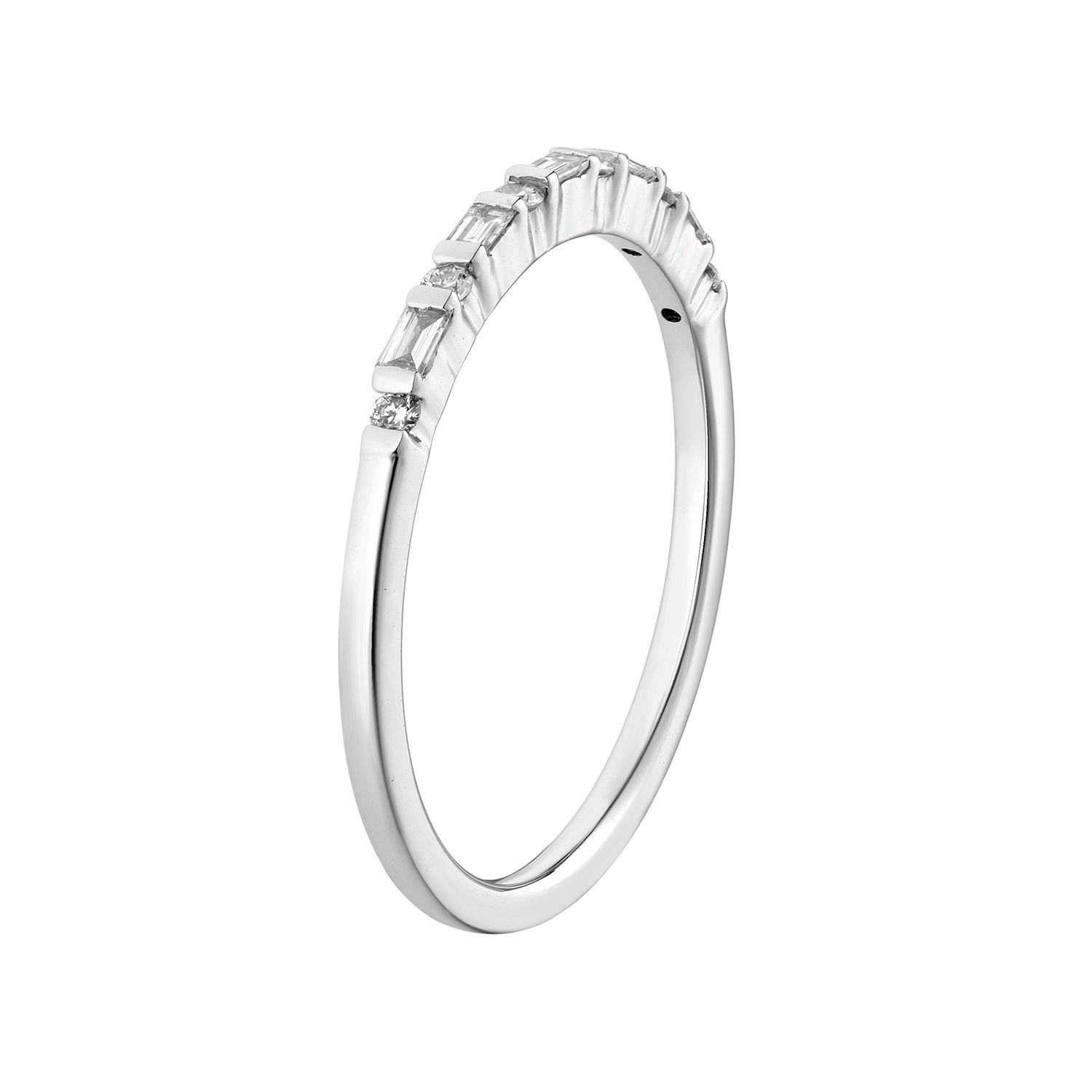 14K White/Yellow Gold Natural Diamond Wedding Band MZ7347, Colour: 14KW-1.51g-0.171ct-ND