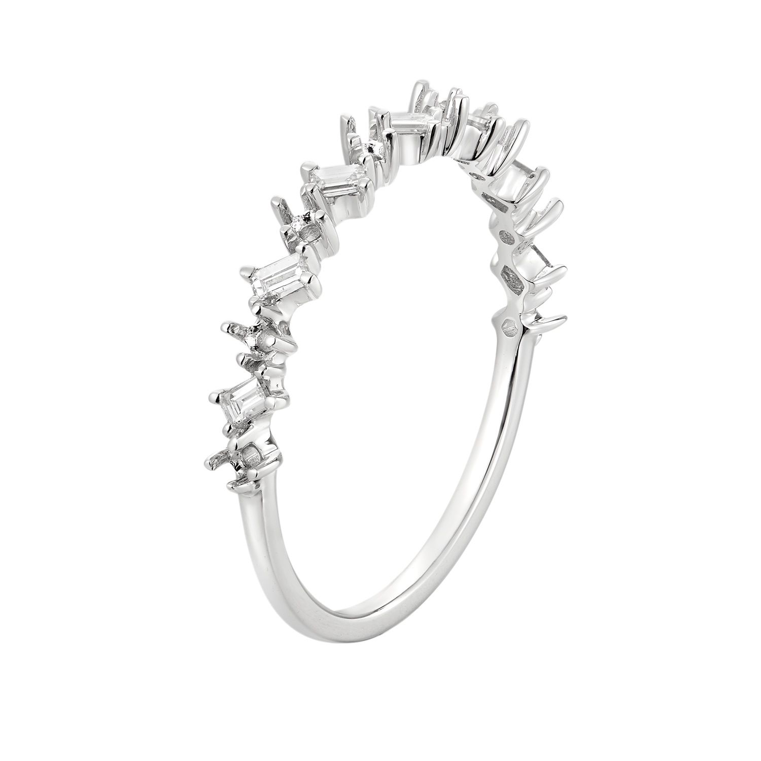 14K White/Yellow Gold Natural Diamond Wedding Band MZ7478, Colour: 14KW-1.31g-0.297ct-ND