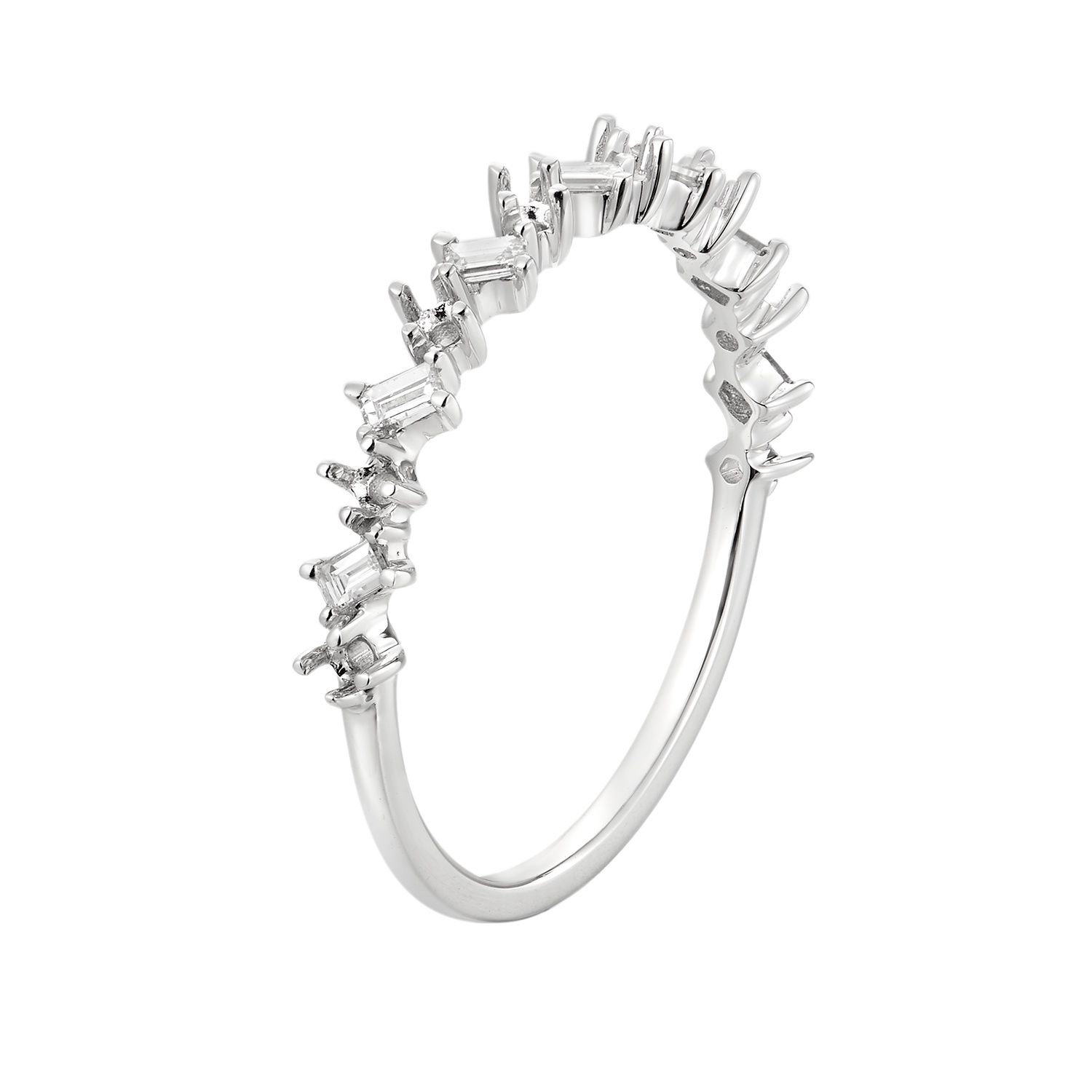 14K White/Yellow Gold Natural Diamond Wedding Band MZ7478(REMZ1622), Colour: 14KW-1.31g-0.297ct-ND