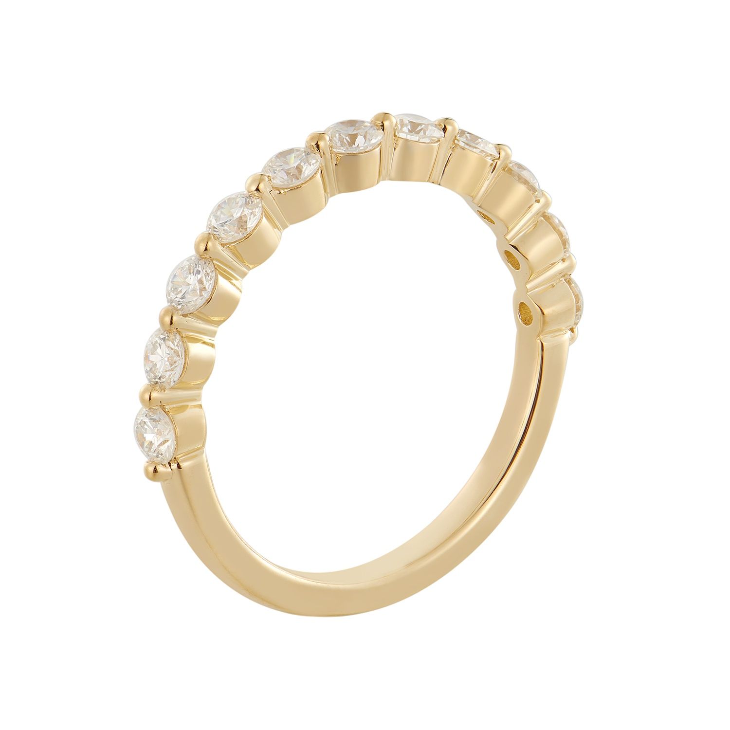 14K White/Yellow Gold Natural Diamond Wedding Band MZ9023, Colour: 14KY-2.22g-0.679ct-ND