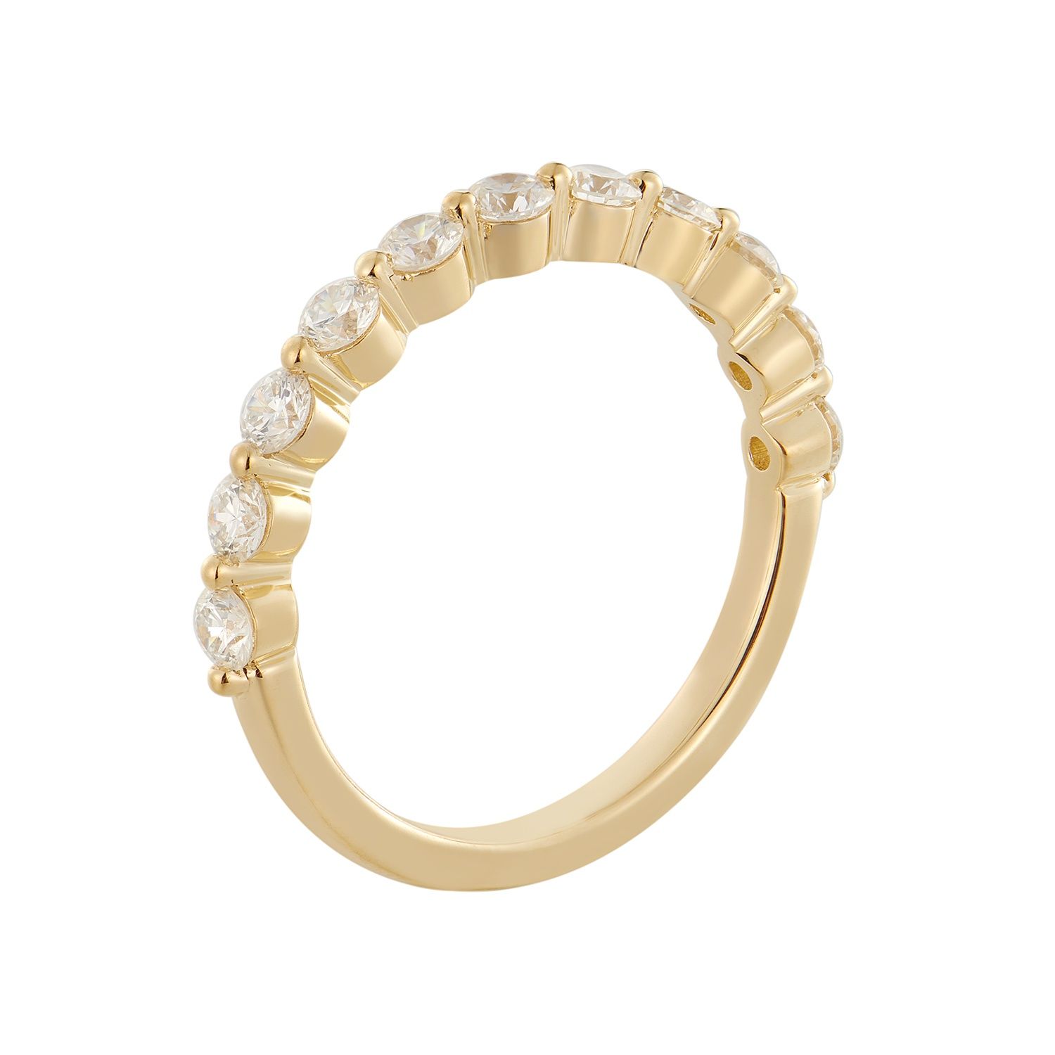14K White/Yellow Gold Natural Diamond Wedding Band MZ9023, Colour: 14KY-2.22g-0.679ct-ND