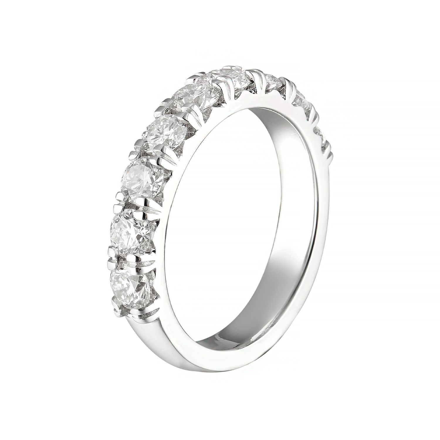 14K White Gold Lab Grown Diamond Wedding Band MZ7130(REMZ1665), Colour: 14KW-3.91g-1.19ct-LG
