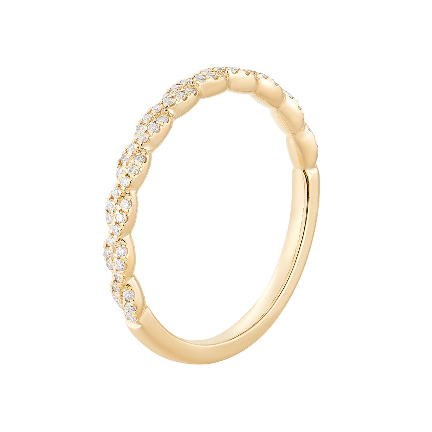 14K White/Yellow Gold Natural Diamond Wedding Band MZ5026, Colour: 14KY-1.74g-0.16ct-ND