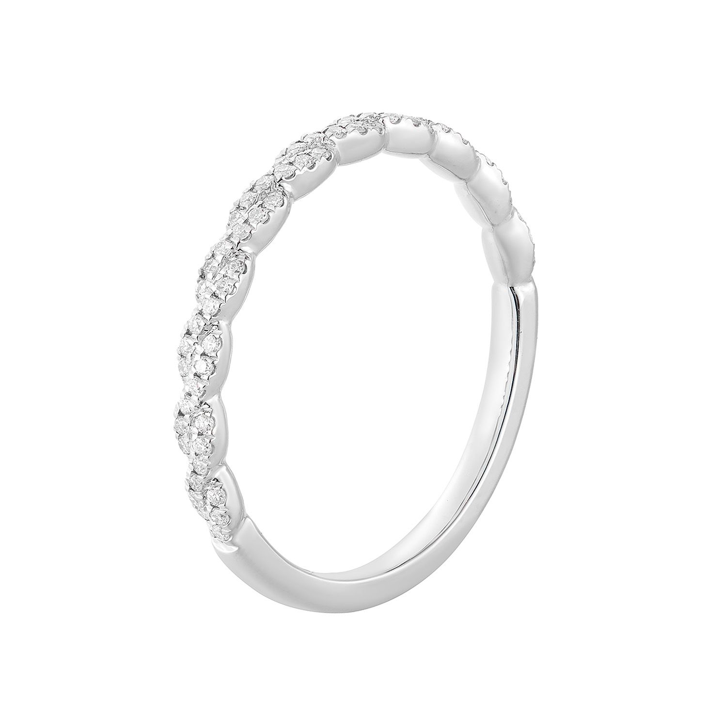 14K White Gold Lab Grown Diamond Wedding Band MZ5026
