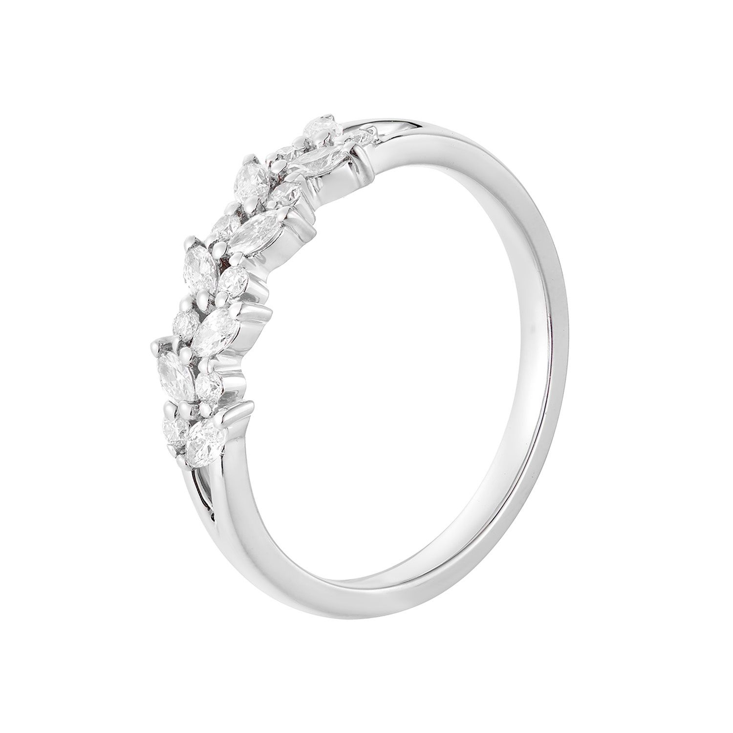 14K White/Yellow Gold Natural Diamond Wedding Band MZ5033-1, Colour: 14KW-2.4g-0.314ct-ND