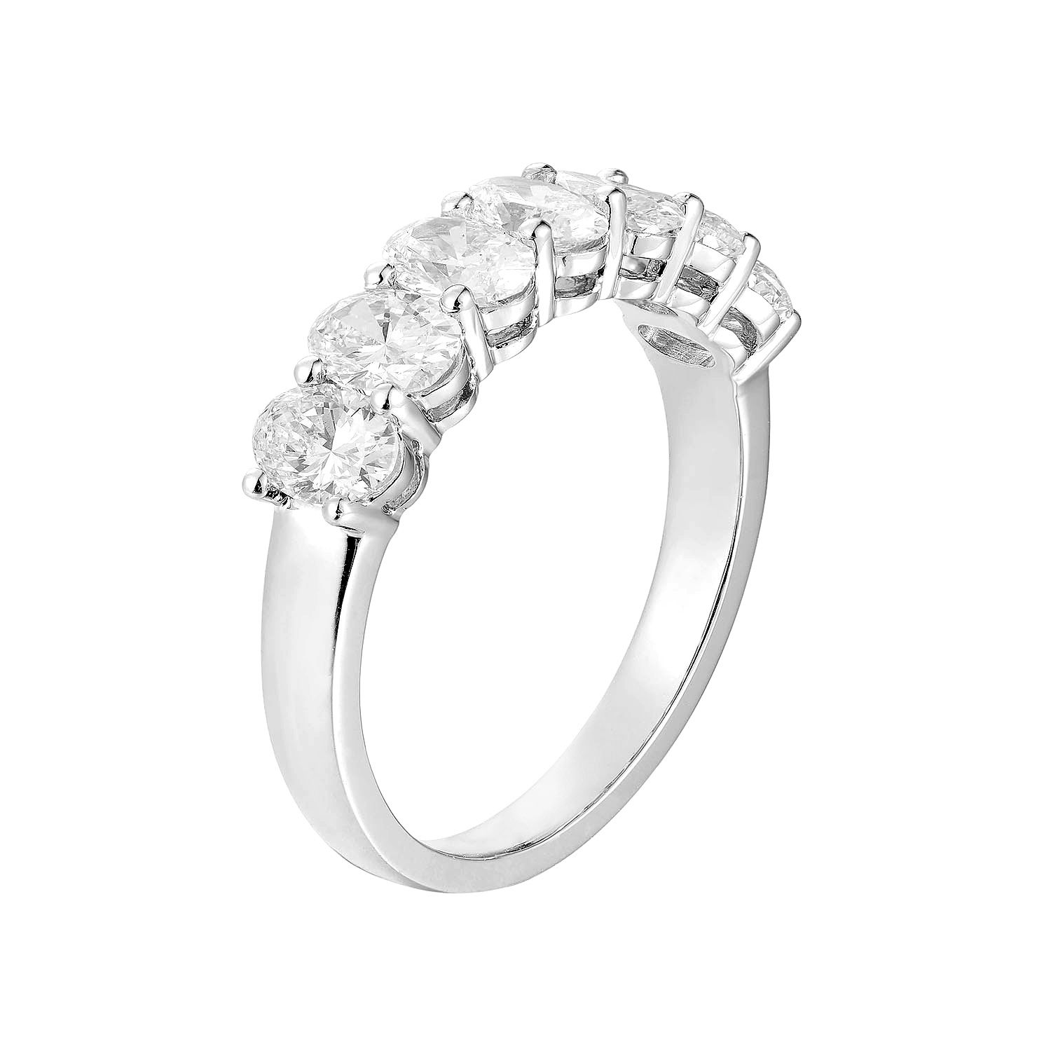 14K White/Yellow Gold Oval Lab Grown Diamond  Wedding Band MZ6685, Colour: 14KW-3.15g-1.594ct-LG