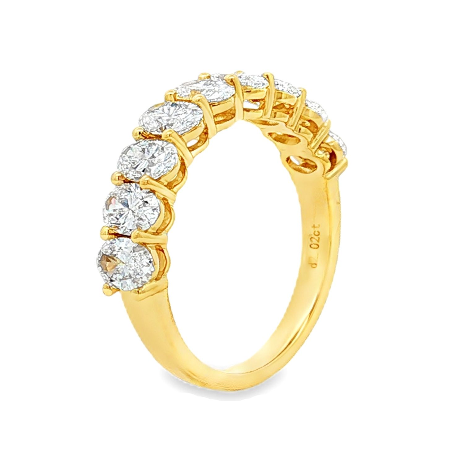 14K Yellow/White Gold Oval Lab Grown Diamond Wedding Band MZ6685-2-6.5#, Colour: 14KY-3.01g-1.825ct-LG