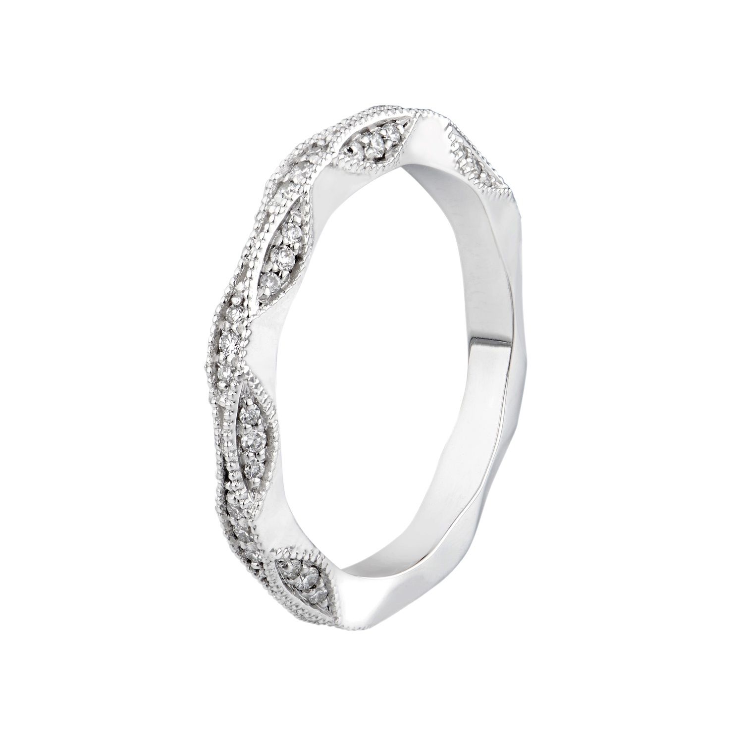 14K White/Yellow Gold Natural Diamond Wedding Band MZ6090, Colour: 14KW-3.09g-0.205ct-ND