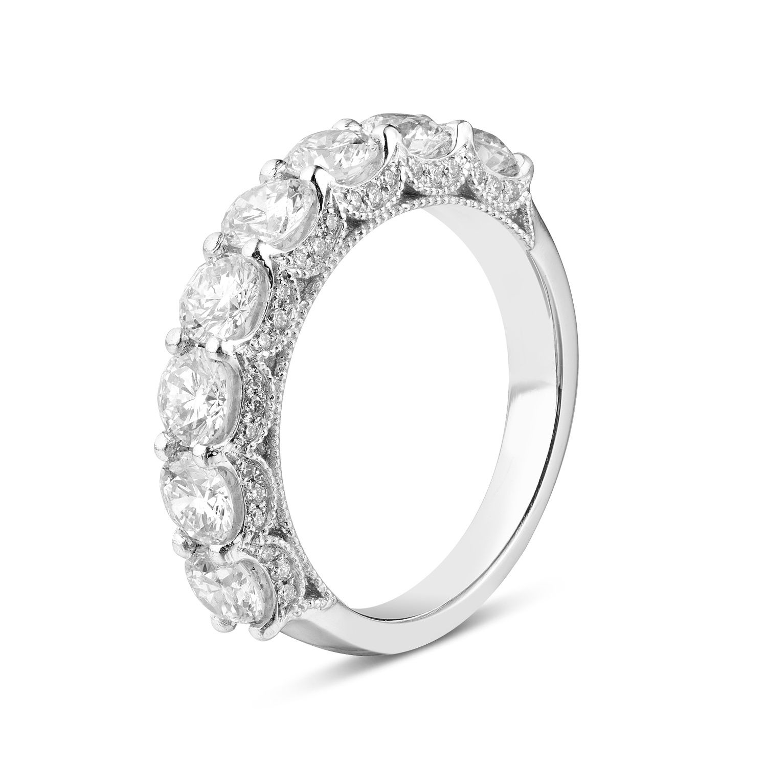 14K White/Yellow  Gold Lab Grown Diamond Wedding Band MZ6096, Colour: 14KW-3.49g-2.152ct-LG