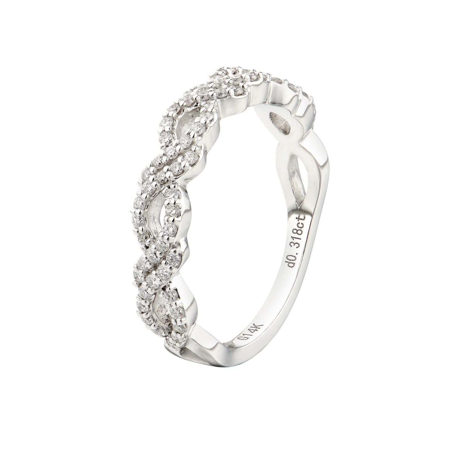14K White/Yellow Gold Natural Diamond Wedding Band MZ6118, Colour: 14KW-2.8g-0.273ct-ND