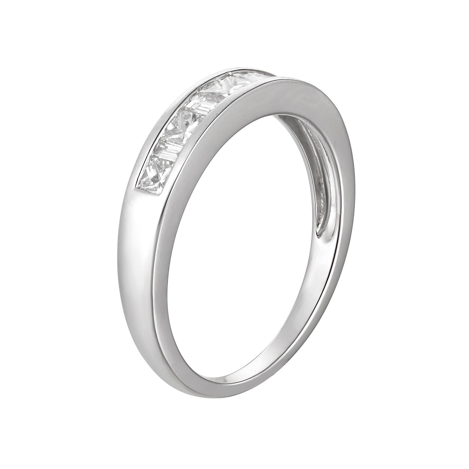 14K White/Yellow Gold Natural Diamond Wedding Band MZ61258-6.5#, Colour: 14KW-2.37g-0.513ct-ND