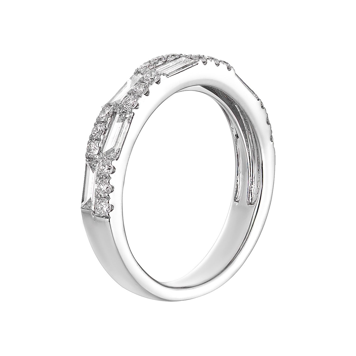14K White Gold Natural Diamond Wedding Band MZ72943, Colour: 14KW-4.02g-0.928ct-ND