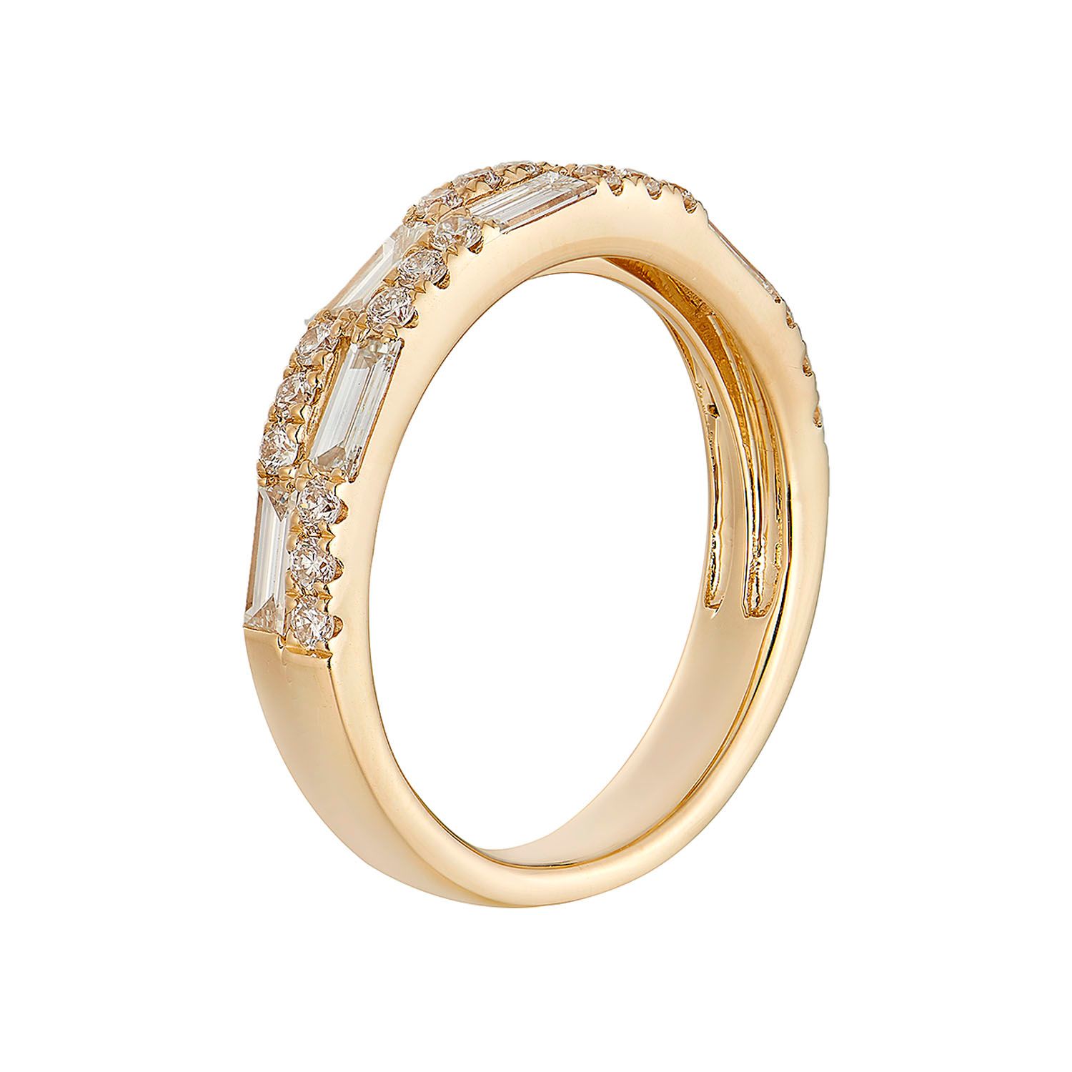 14K White Gold Lab Grown Diamond Wedding Band MZ72943, Colour: 14KYellow-4.25g-1.035ct-LG