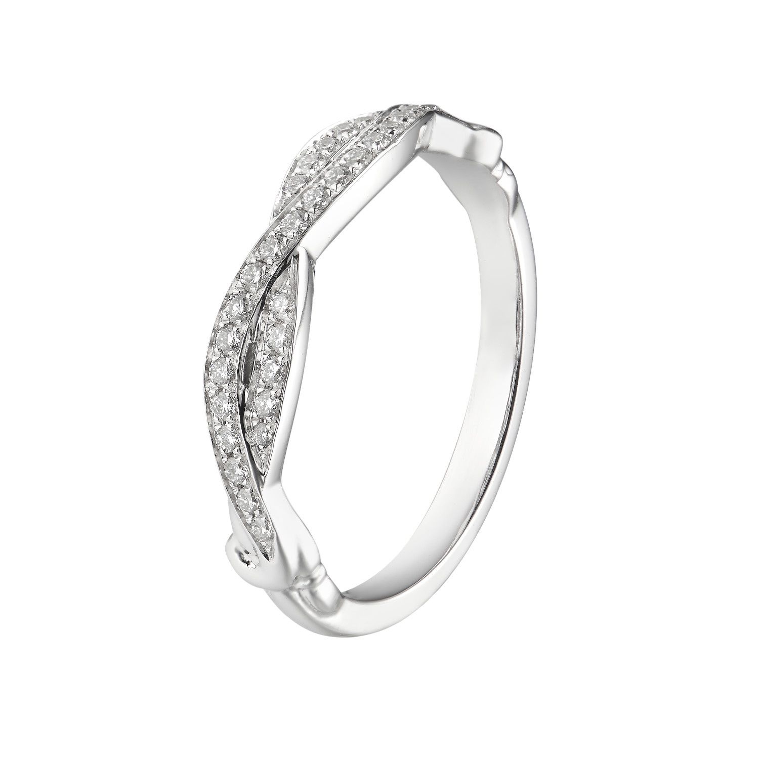 14K White/Yellow Gold Natural Diamond Wedding Band MZ5064, Colour: 14KW-2.47g-0.148ct-ND