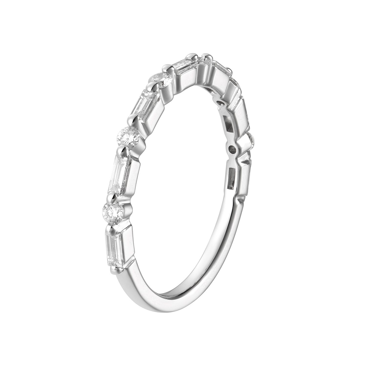 14K White Gold Lab Grown Diamond Wedding Band MZ5066