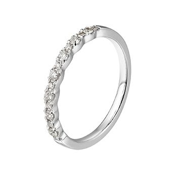 14K White/Yellow Gold Natural Diamond Wedding Band MZ5069, Colour: 14KW-1.74g-0.191ct-ND