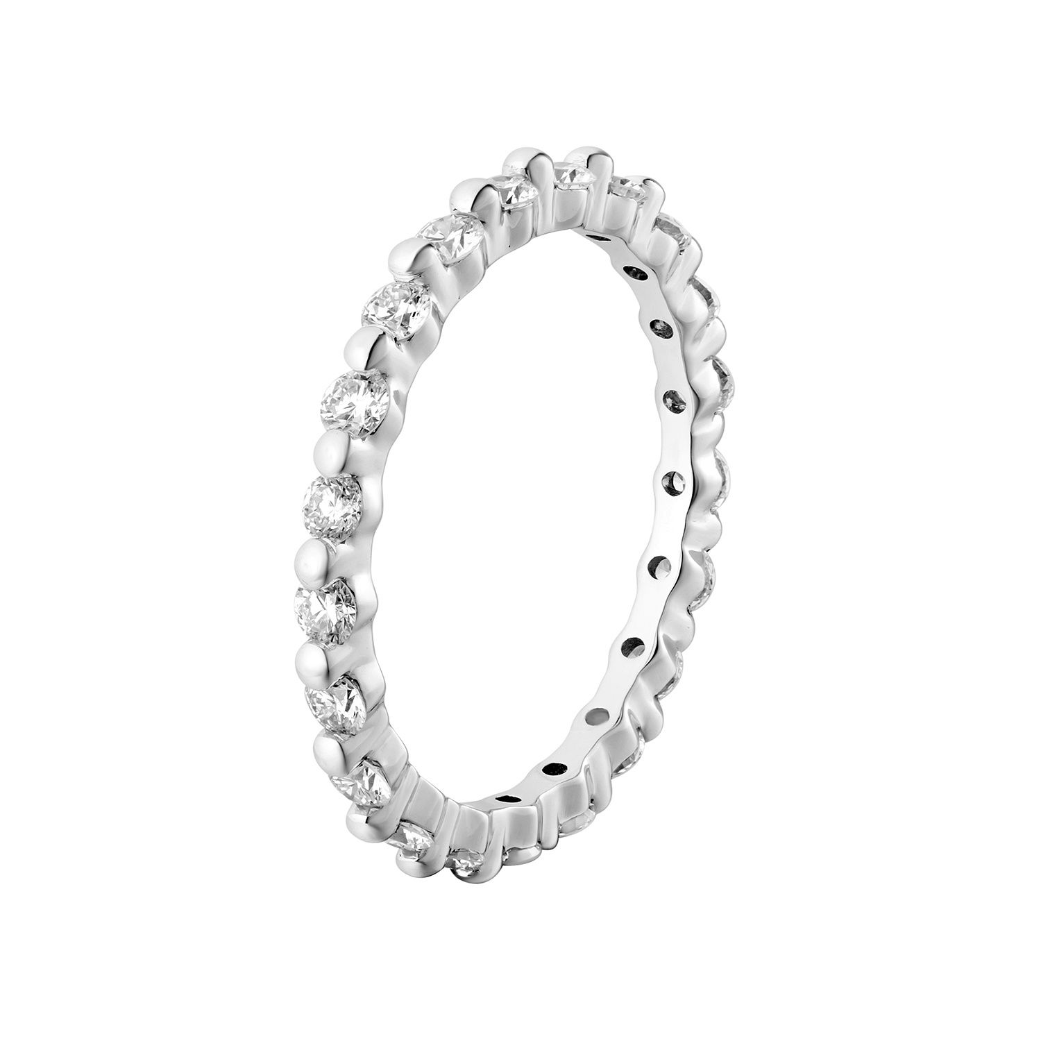 14K White/Yellow Gold Natural Diamond Eternity Band MZ7567, Colour: 14KW-1.45g-0.686ct-ND