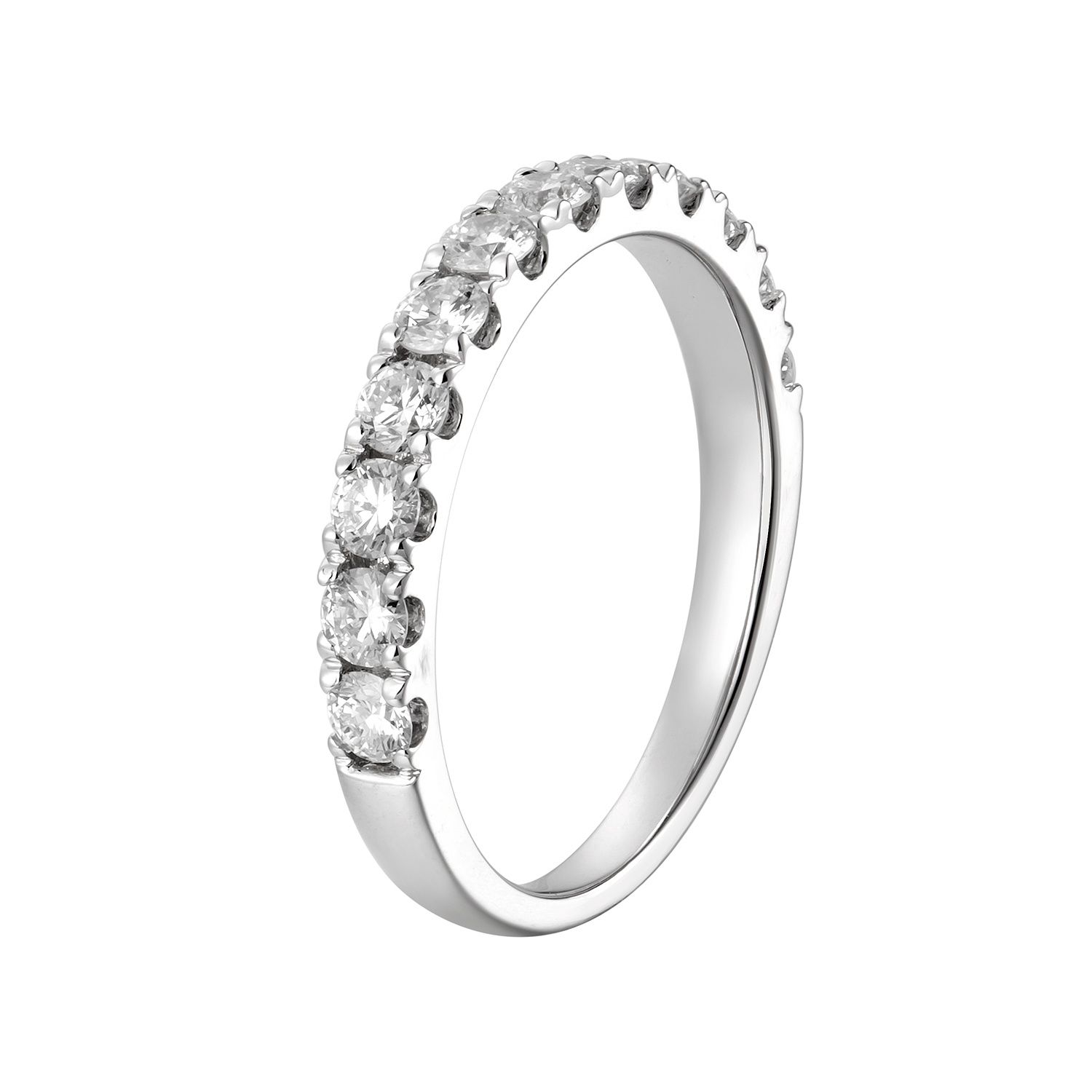 14K White Gold Natural Diamond Wedding Band MZ7570, Colour: 14KW-2.31g-0.675ct-ND