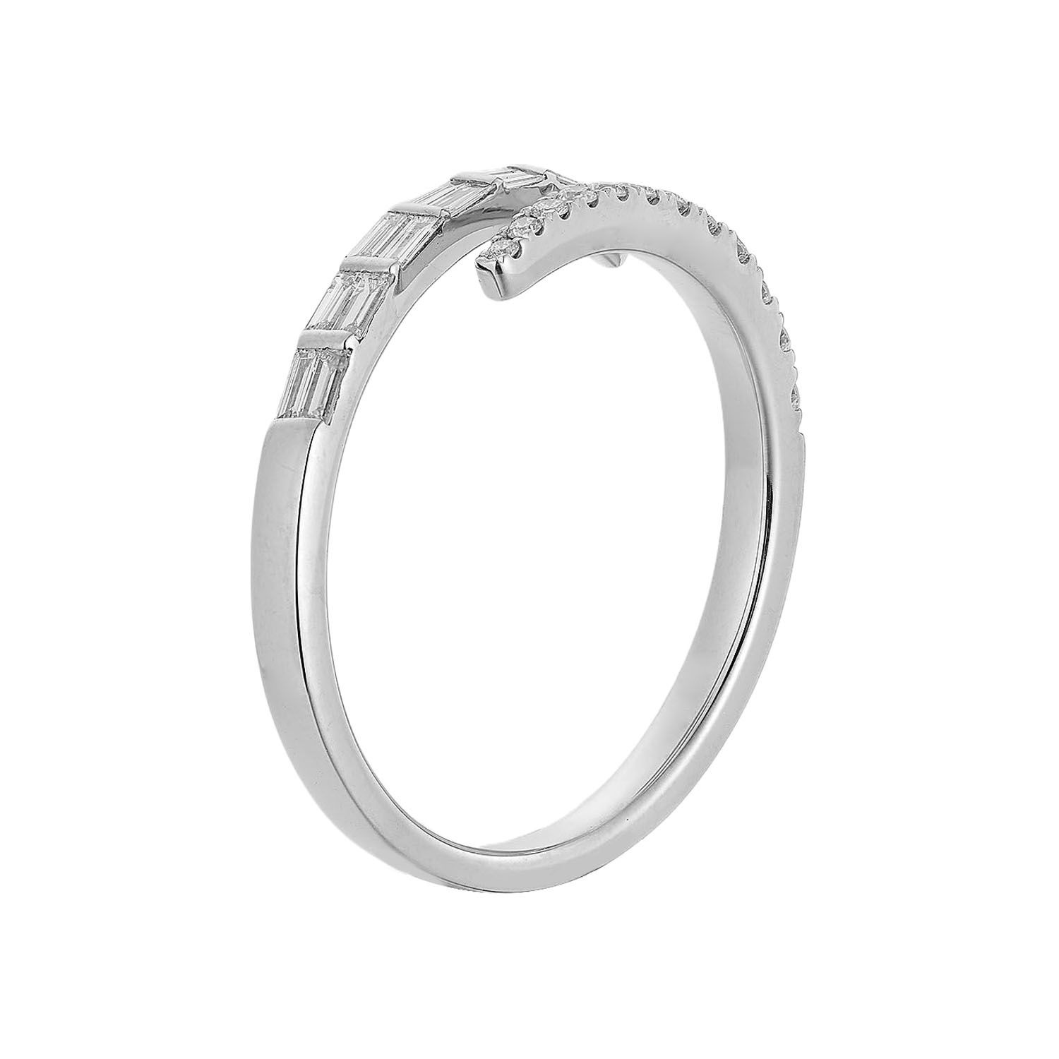 14K White Gold Natural Diamond Ring MZ73200, Colour: 14KW-2.74g-0.422ct-ND
