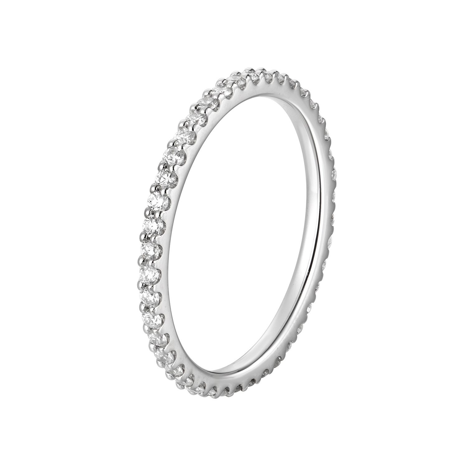 14K White/Yellow Gold Natural Diamond Eternity Band MZ9340, Colour: 14KW-1.36g-0.406ct-ND