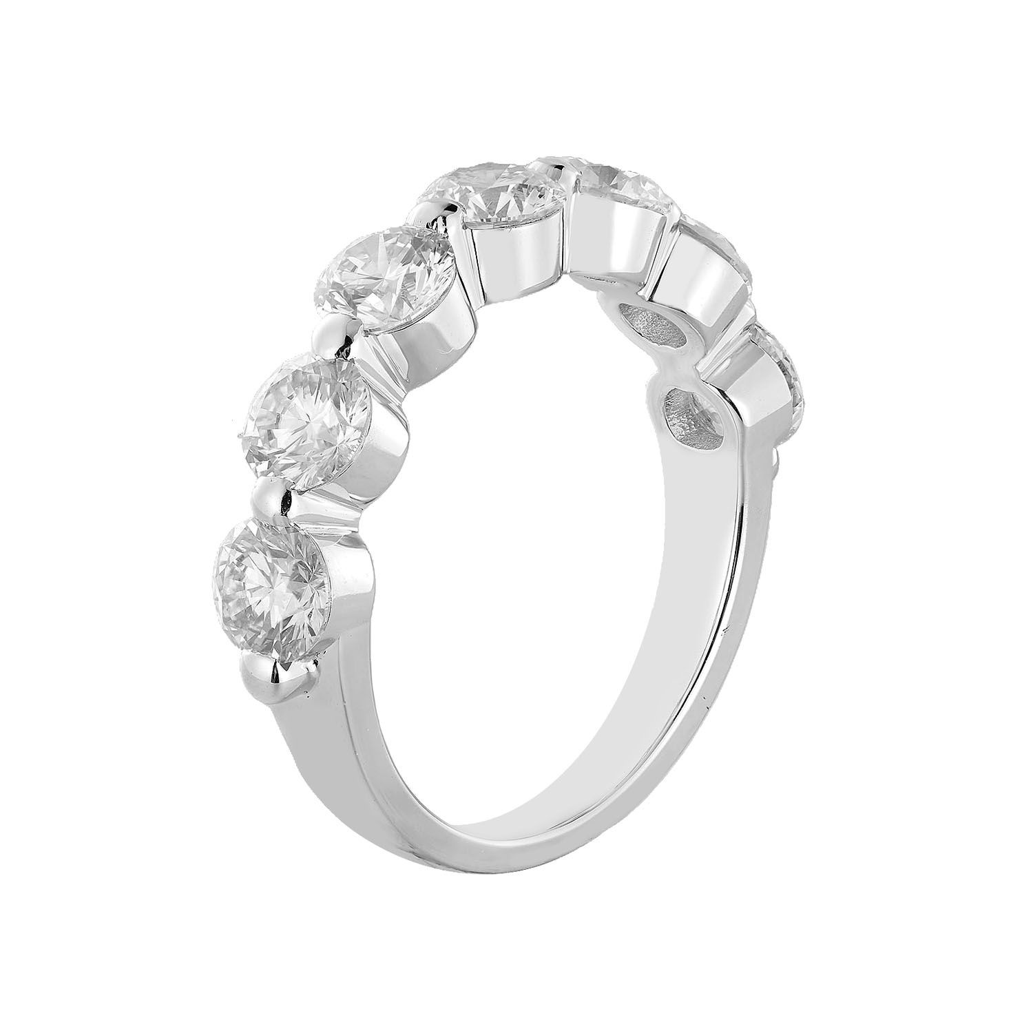 14K White/Yellow Gold Natural Diamond Wedding Band D2561-9, Colour: 14KW-4.42g-2.163ct-ND