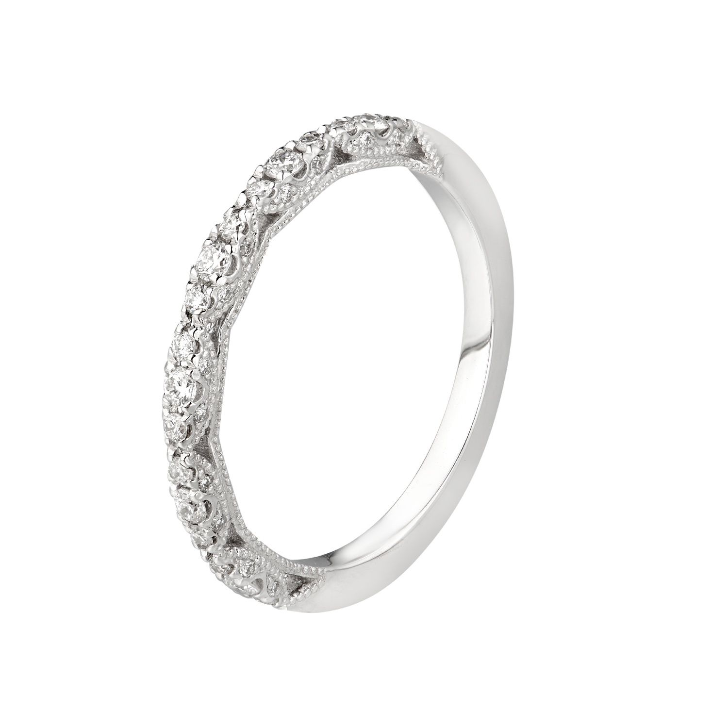 14K White/Yellow Gold Natural Diamond Wedding Band MZ5084, Colour: 14KW-2.05g-0.239ct-ND