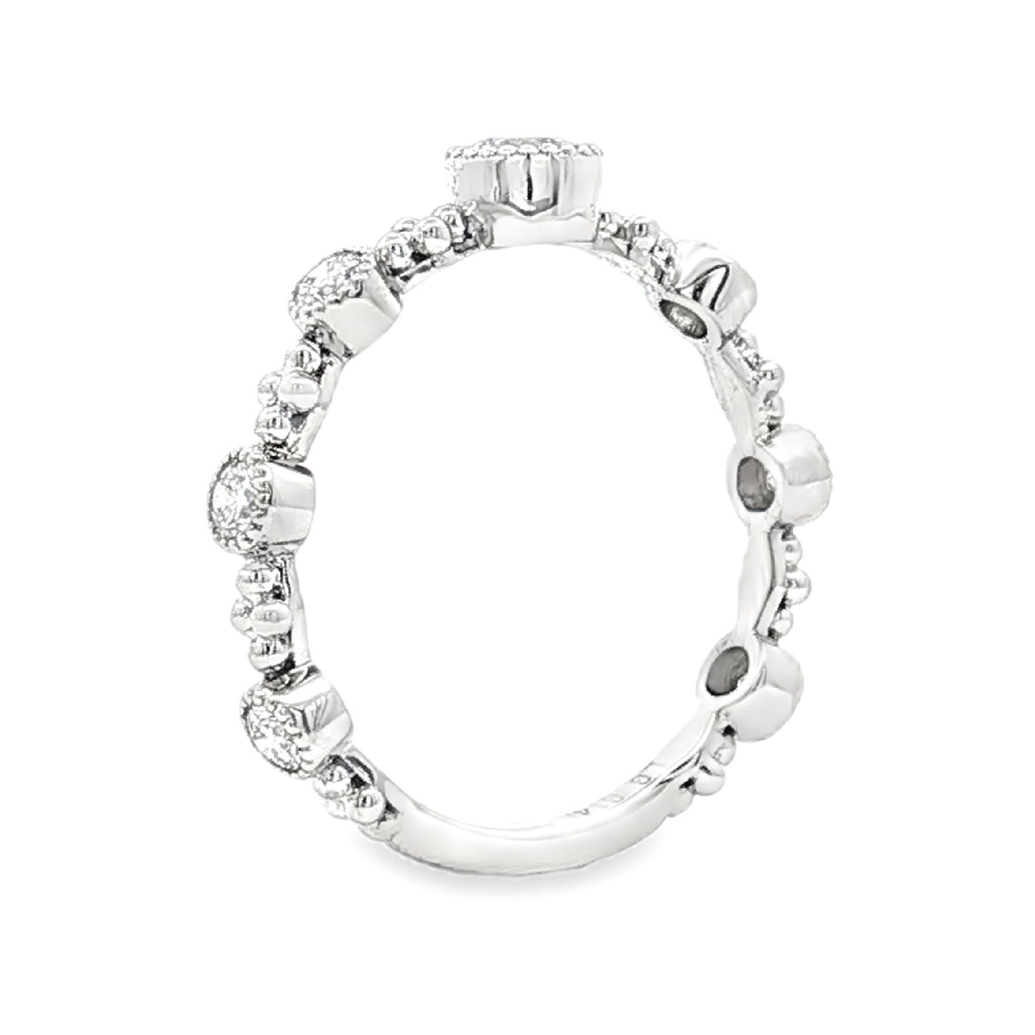 14K White/Yellow Gold Natural Diamond Ring MZ1087, Colour: 14KW-2.0g-0.449ct-ND