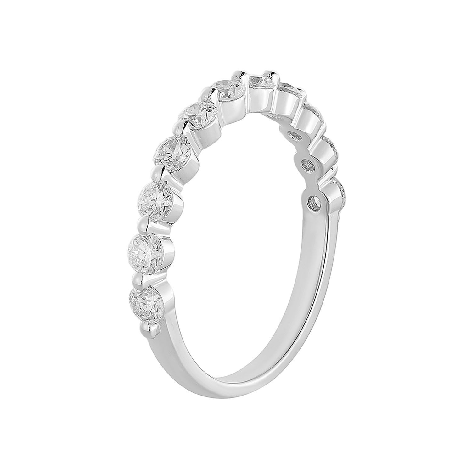 14K White/Yellow Gold Natural Diamond Wedding Band MZ052-7, Colour: 14KW-1.89g-0.615ct-ND