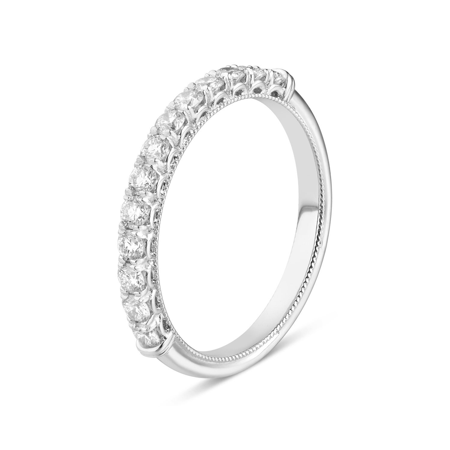 14K White/Yellow Gold Natural Diamond Wedding Band MZ5112, Colour: 14KW-1.96g-0.53ct-ND
