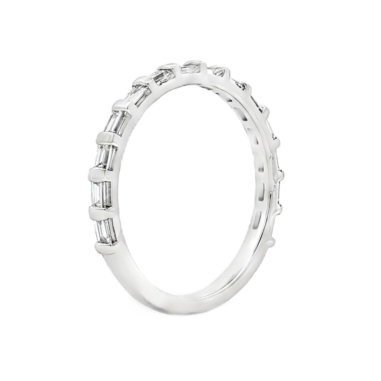 14K White/Yellow Gold Natural Diamond Wedding Band MZ1613-1, Colour: 14KW-2.04g-0.685ct-ND