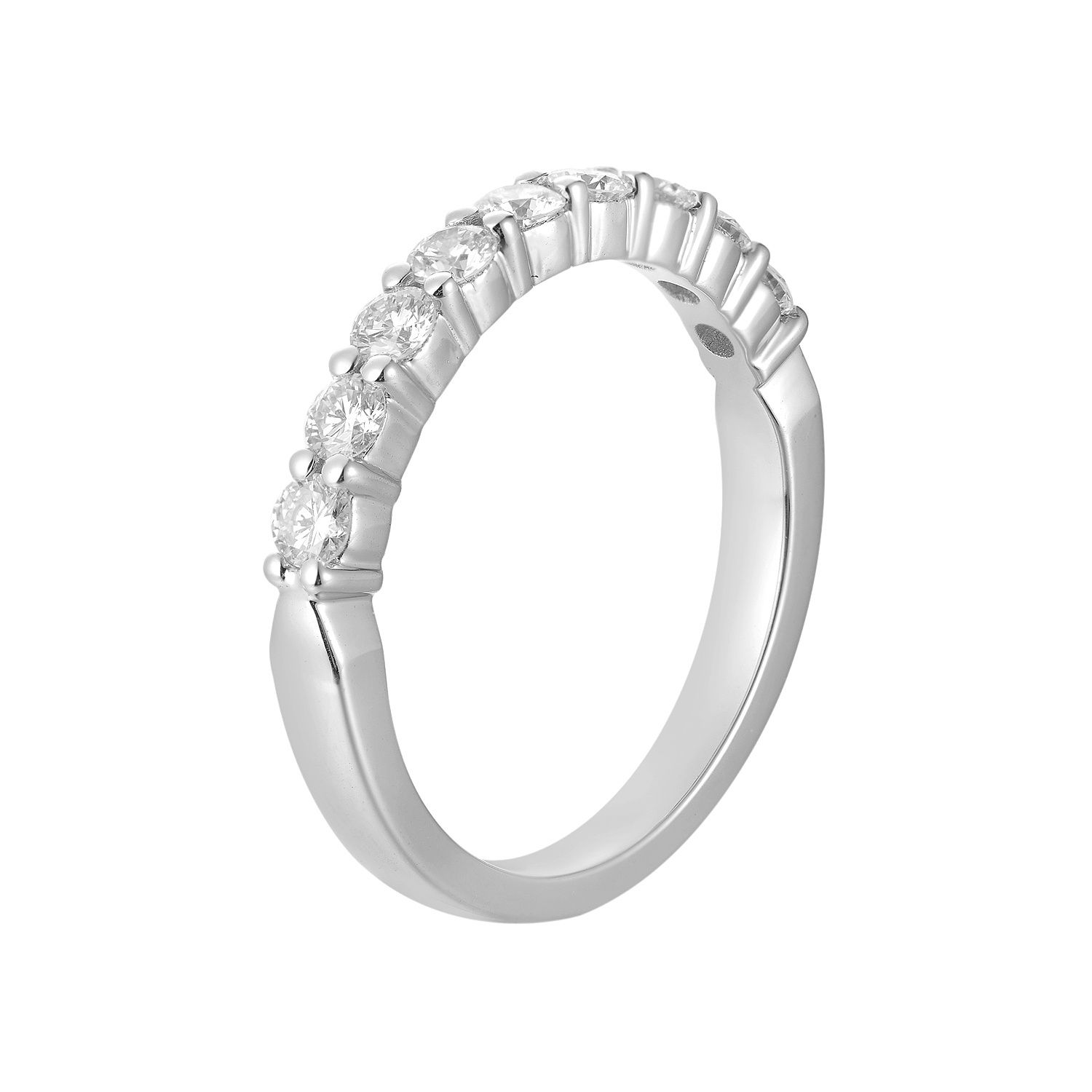 14K White Gold Lab Grown Diamond Wedding Band MZ10395, Colour: 14KW-2.54g-0.516ct-LG
