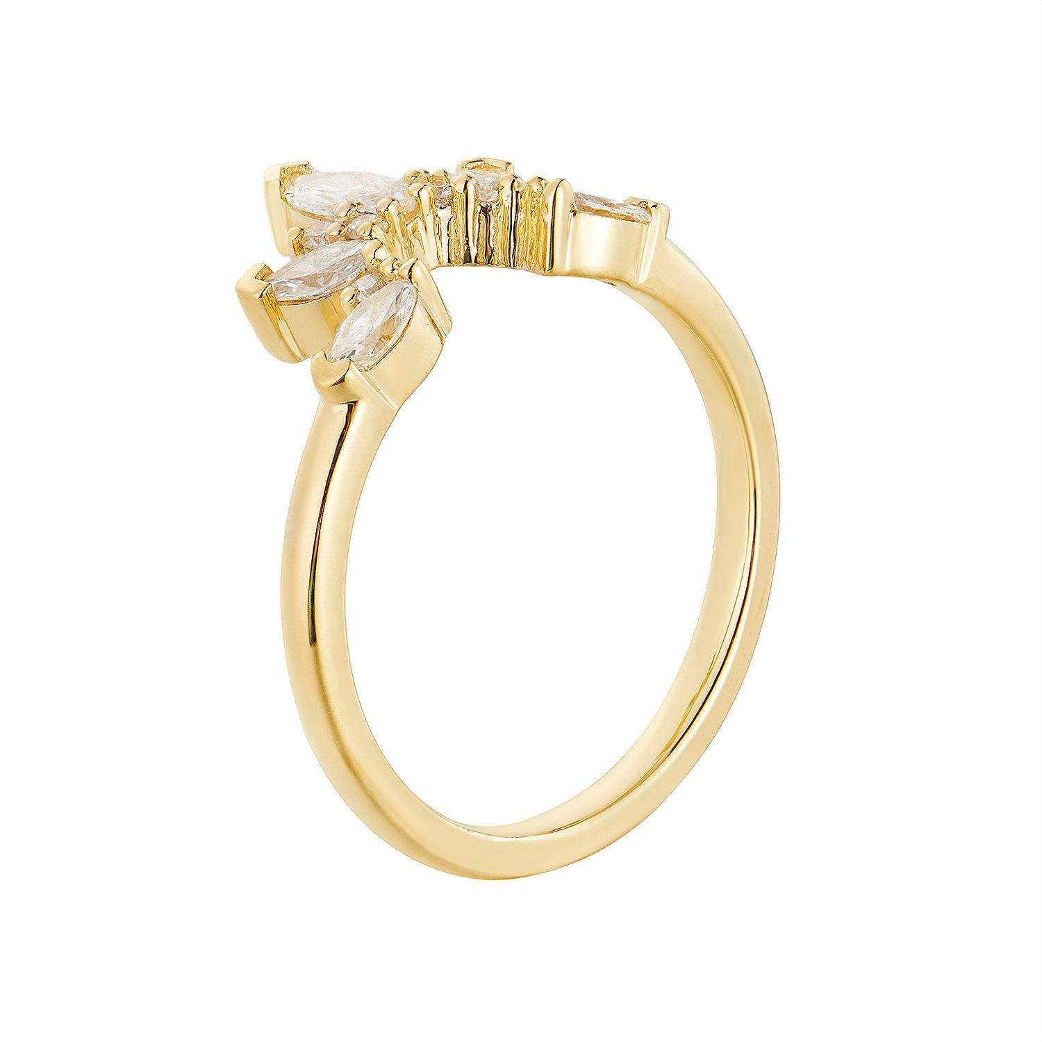 14K White/Yellow Gold Natural Diamond Curved Wedding Band MZ11664-1, Colour: 14KY-3.02g-0.594ct-ND