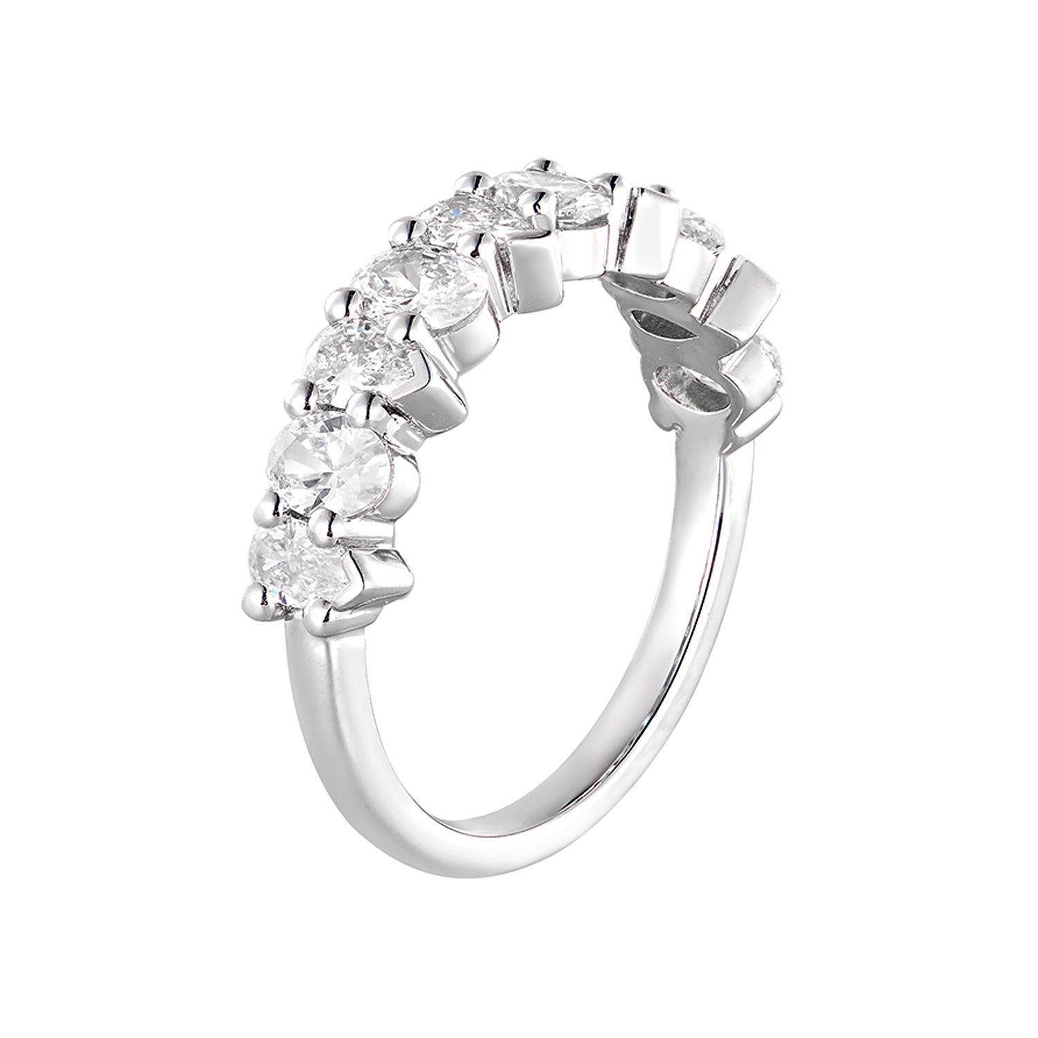 14K White Gold Lab Grown Diamond Wedding Band MZ11442, Colour: 14KW-2.65g-1.219ct-LG