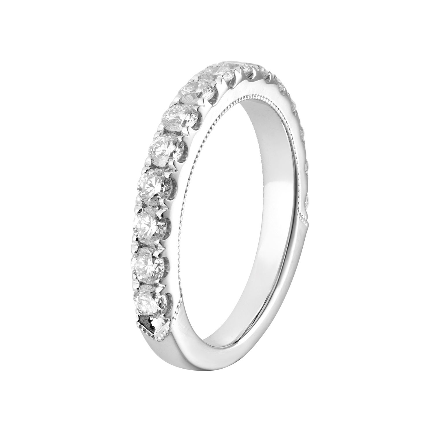 14K White/Yellow Gold Natural Diamond Wedding Band MZ5810, Colour: 14KW-3.58g-0.909ct-ND