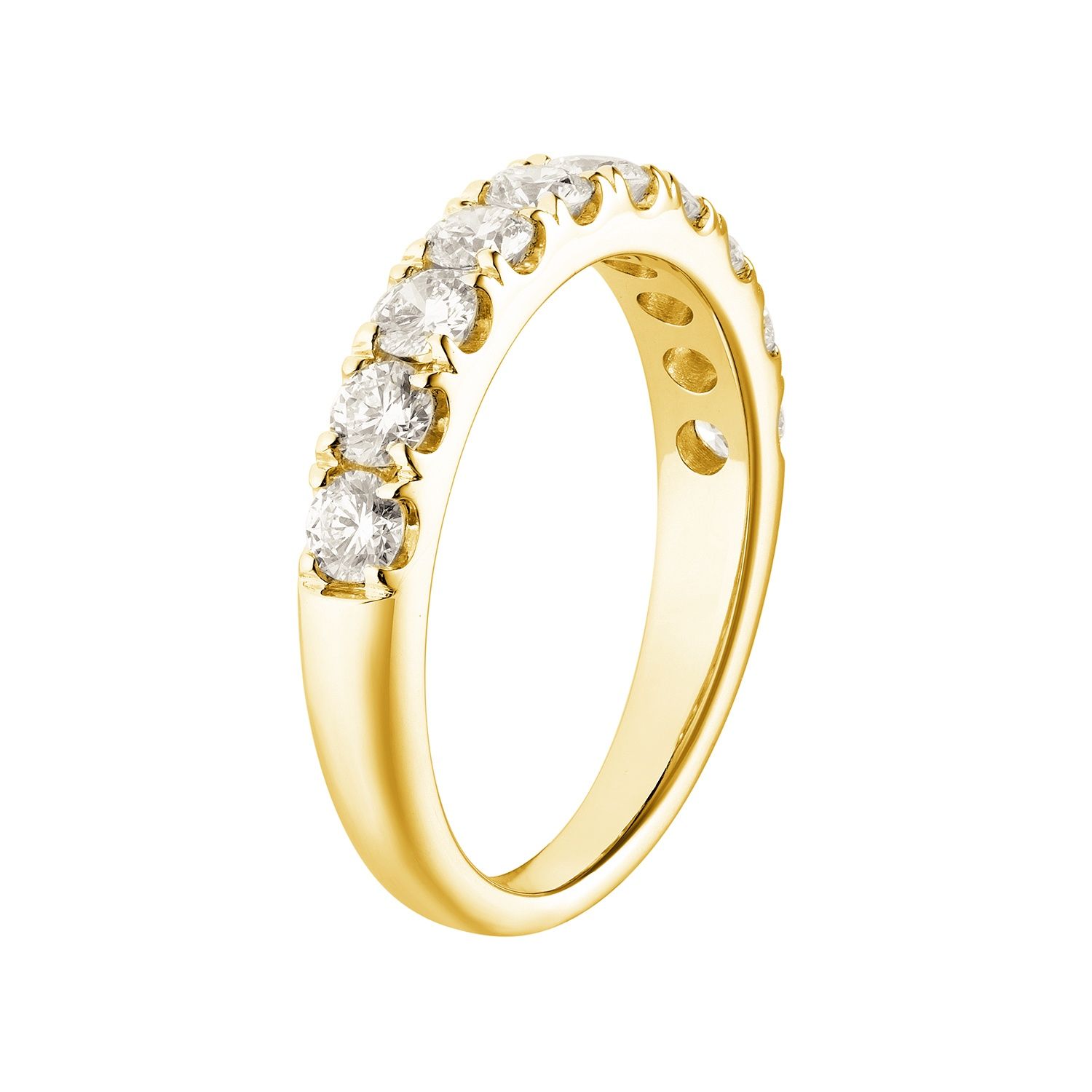 14K White/Yellow Gold Natural Diamond Wedding Band MZ5814, Colour: 14KY-3.59g-1.005ct-ND