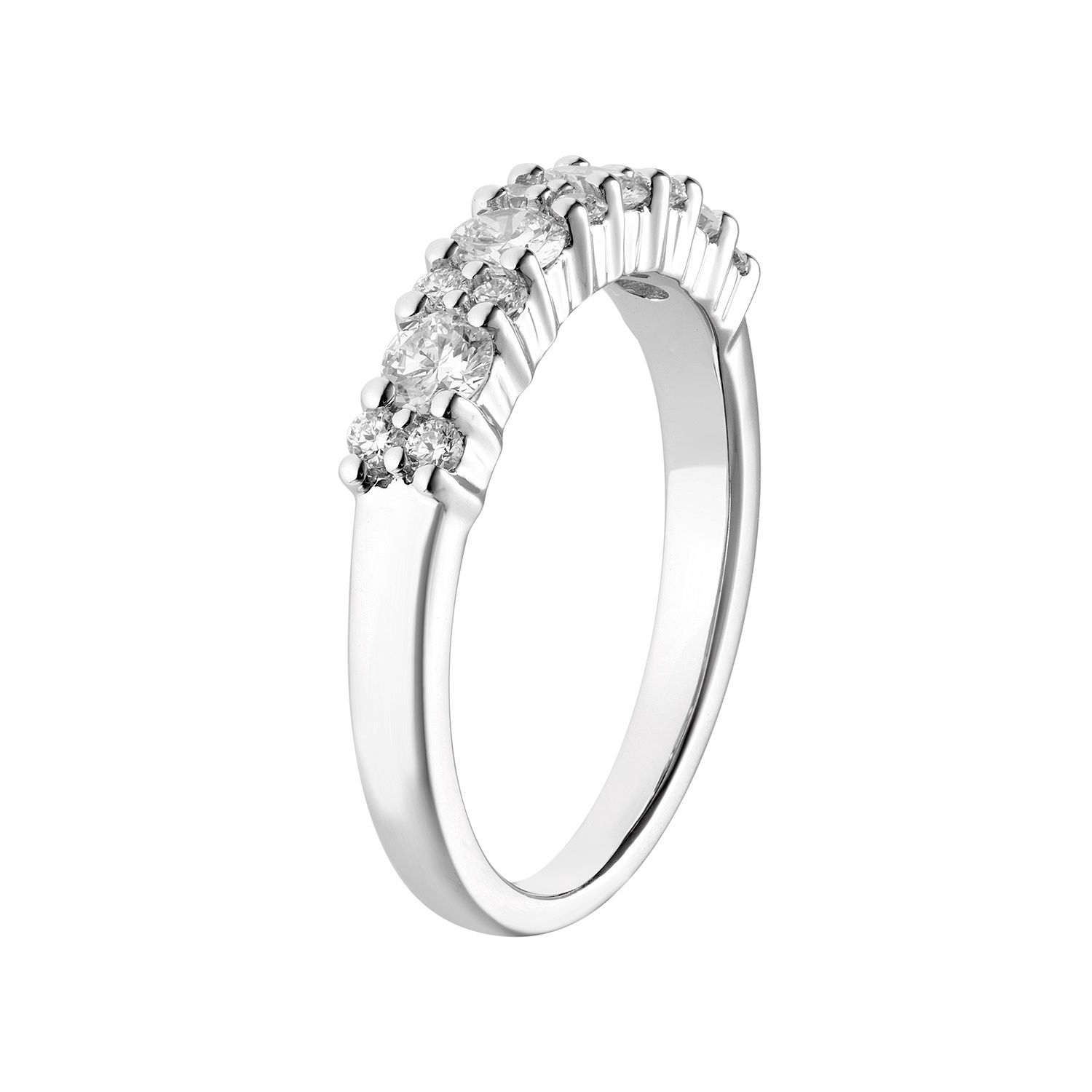 14K White/Yellow Gold Lab Grown Diamond Wedding Band MZ5829, Colour: 14KW-3.19g-0.7ct-LG