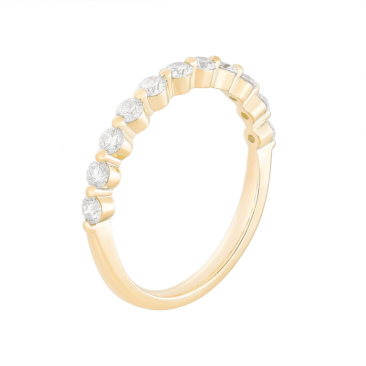 14K White/Yellow Gold Natural Diamond Wedding Band MZ71130(REIH-073-11), Colour: 14KY-1.82g-0.528ct-ND