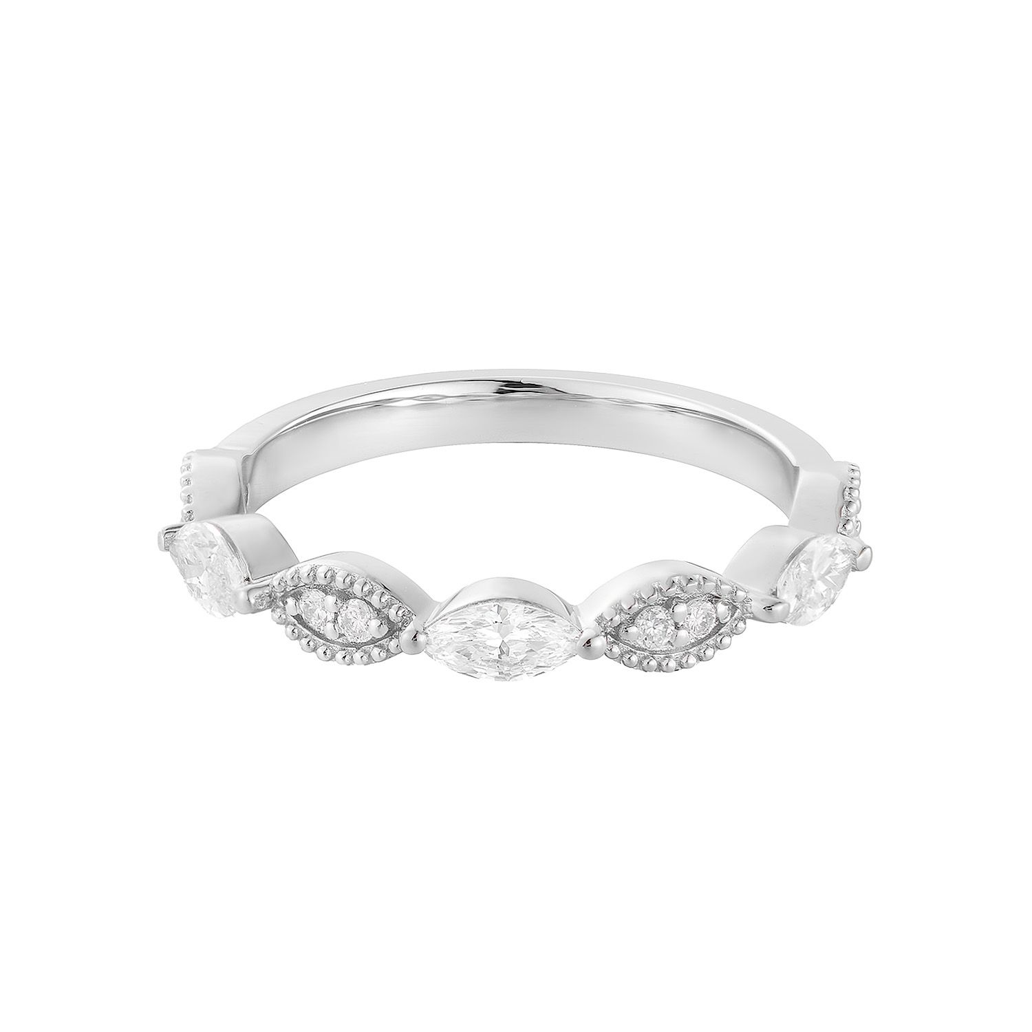 14K White/Yellow  Gold Lab Grown Diamond Wedding Band MZ2356(GP212), Colour: 14KW-2.23g-0.469ct-LG