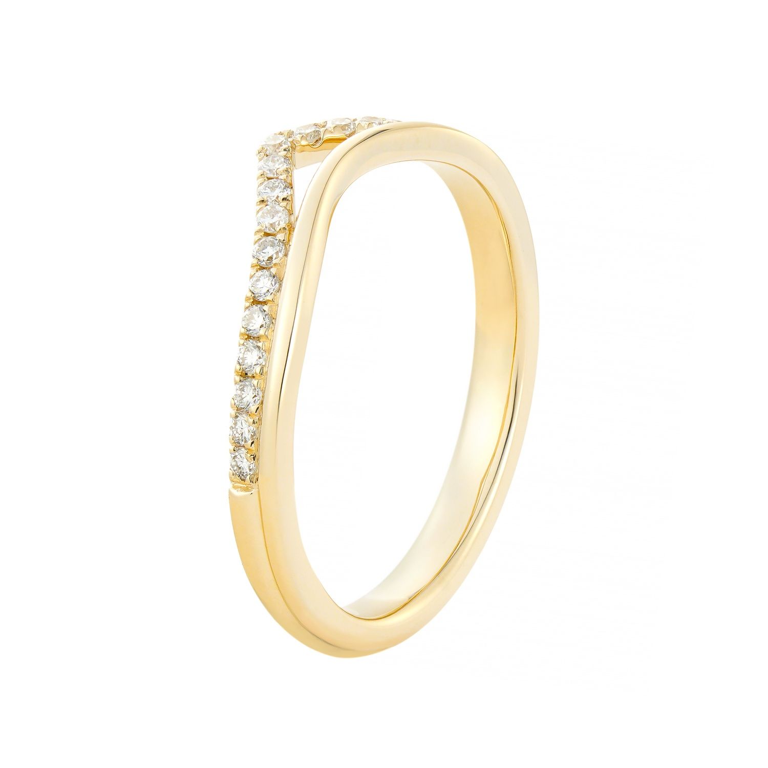 14K White/Yellow Lab Grown Diamond Wedding Band MZ2535, Colour: 14KY-2.45g-0.173ct-LG