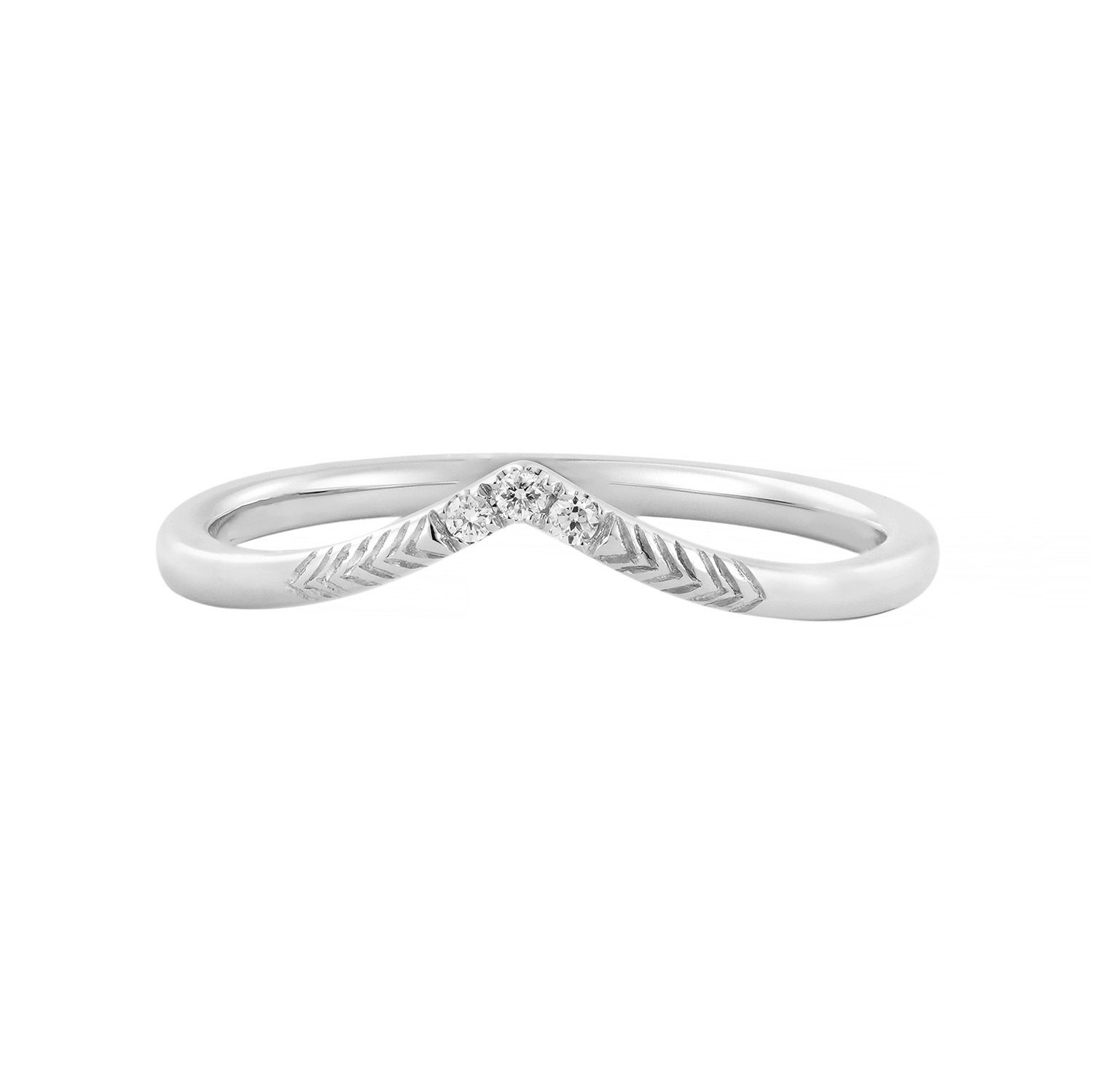 14K White/Yellow Lab Grown Diamond Curved Band MZ2534, Colour: 14KW-1.44g-0.025ct-LG