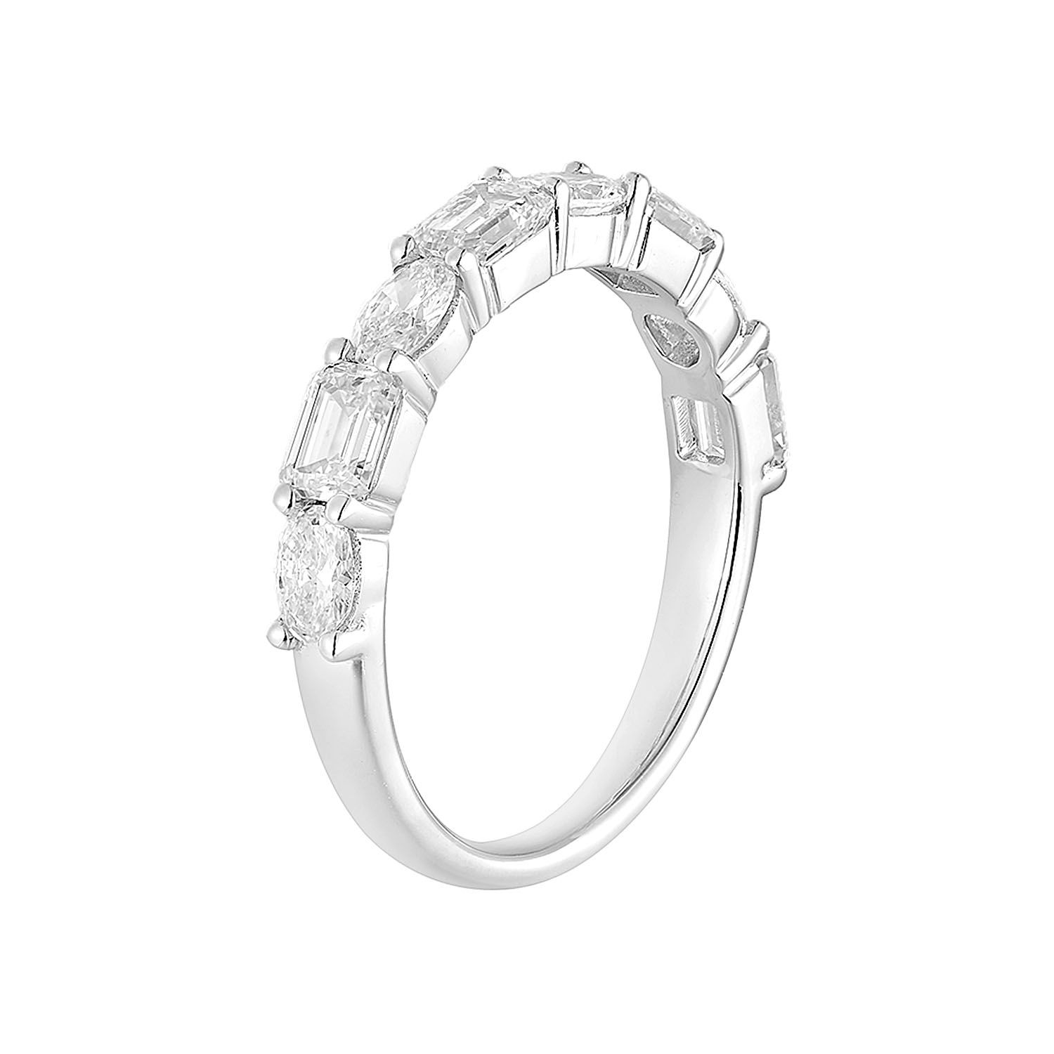 14K White Gold Lab Grown Diamond Wedding Band MZ11952, Colour: 14KW--2.34g-1.574ct-LG