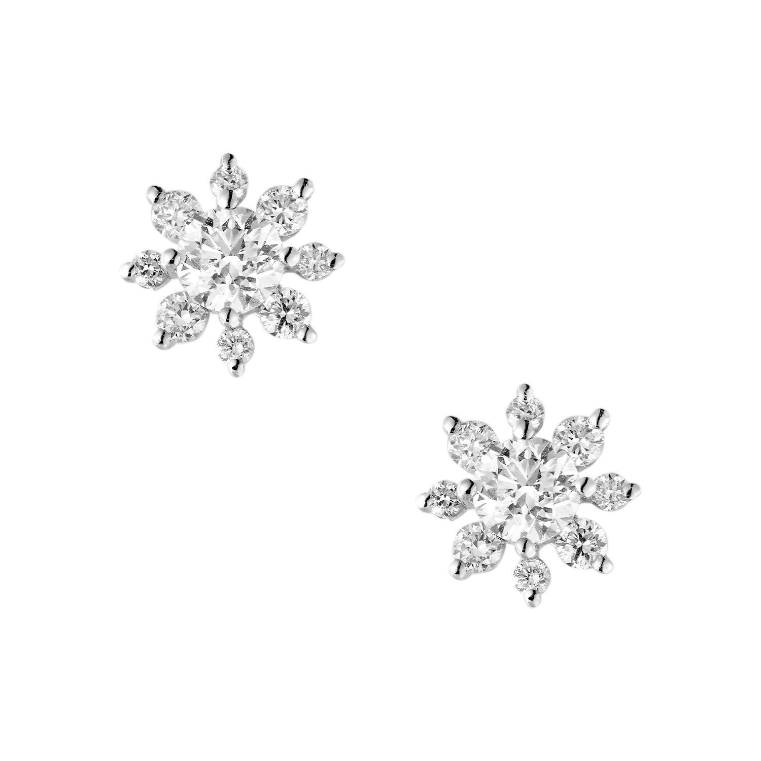 14K White Gold Lab Grown Diamond Stud Earrings MZ10664, Colour: 14KW-1.47g-0.843ct-LG