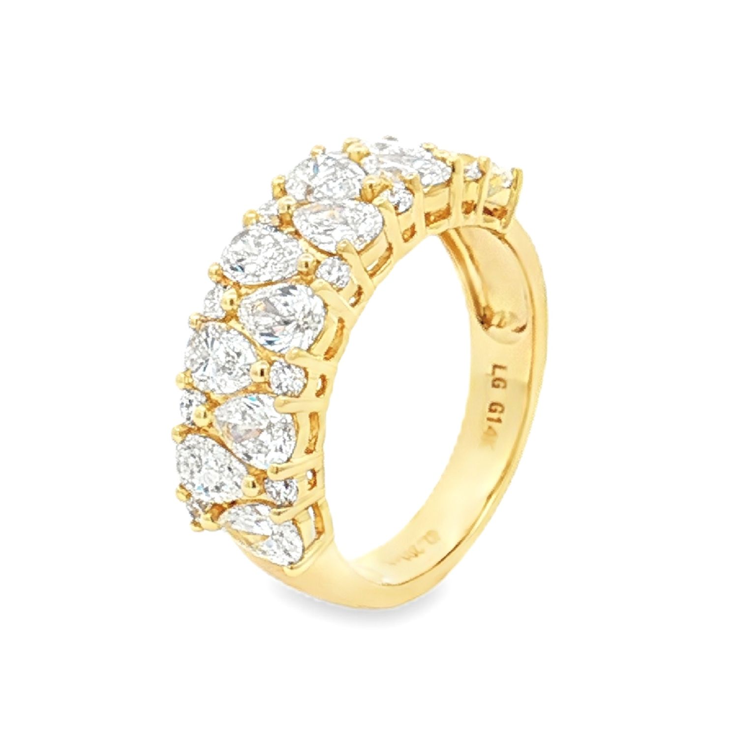 14K White/Yellow Gold Lab Grown Diamond Band MZ12197, Colour: 14KY-4.63g-2.201ct-LG
