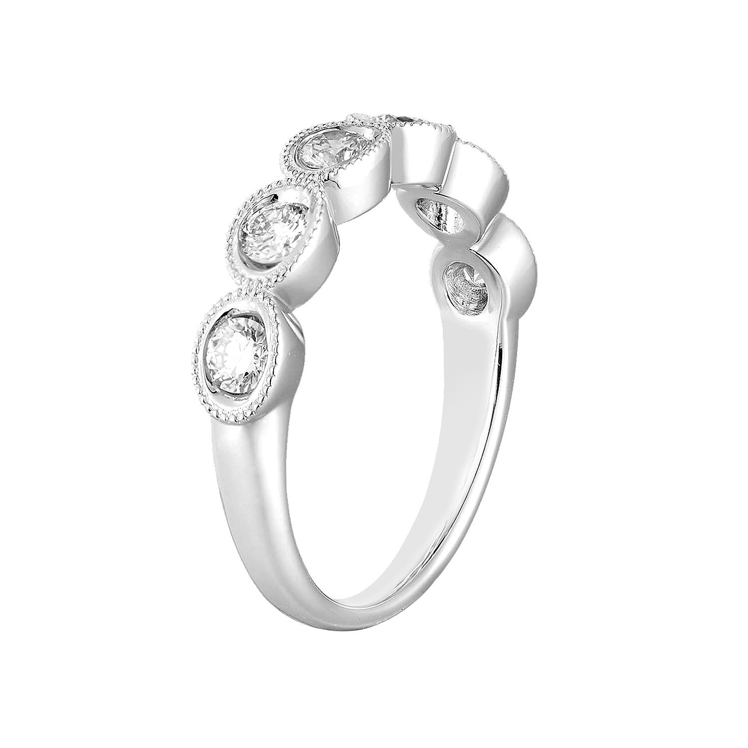 14K White/Yellow Gold Lab Grown Diamond Wedding Band MZ12014, Colour: 14KW-3.48g-0.68ct-LG