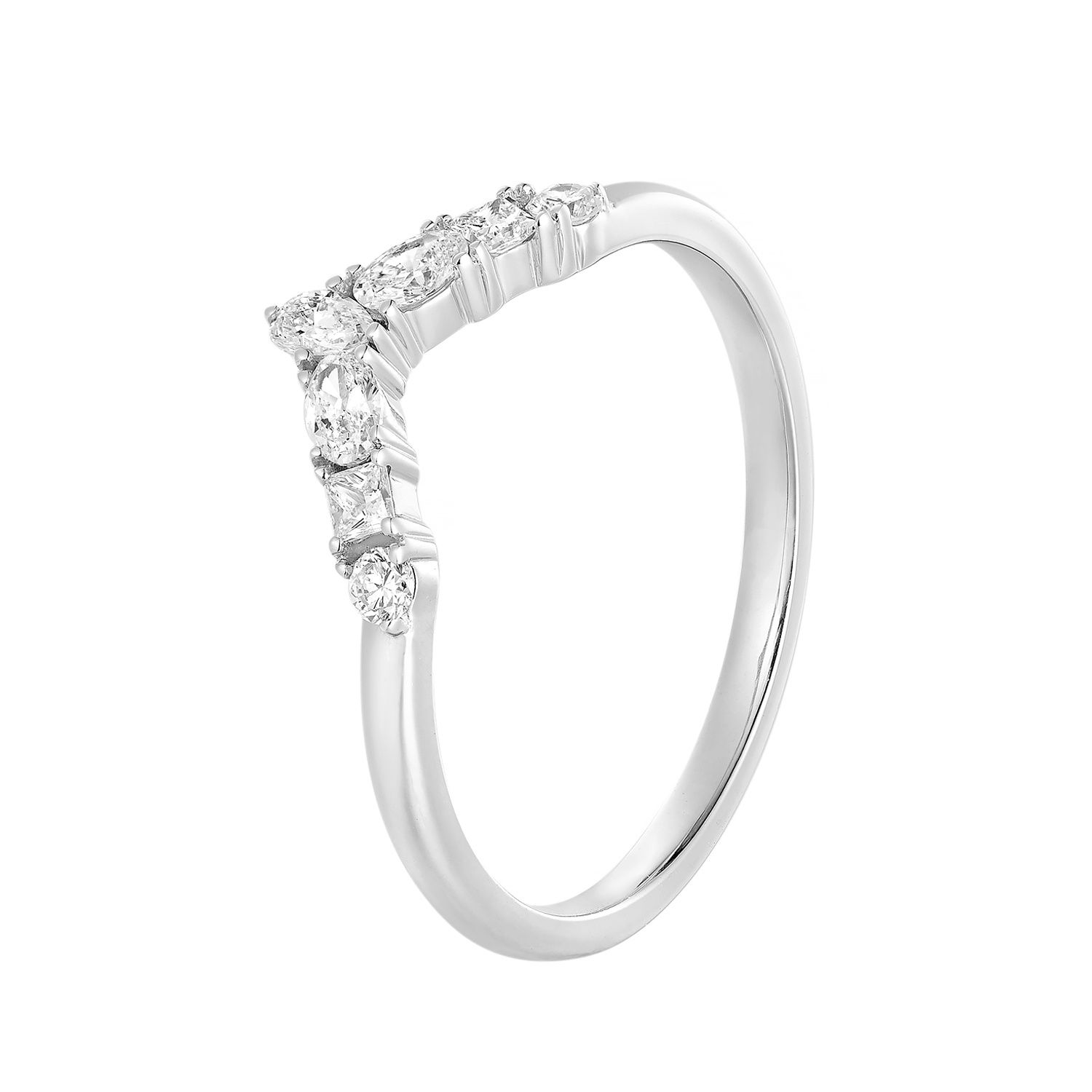 14K White/Yellow Gold Lab Grown Diamond Wedding Band MZ2591, Colour: 14KW-1.67g-0.29ct-LG