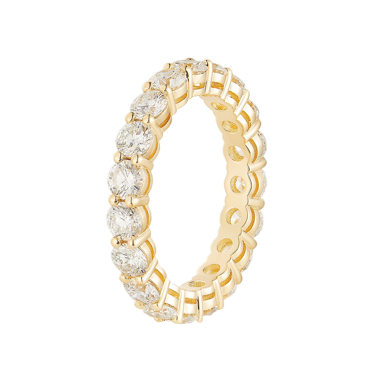 14K White/Yellow Gold Lab Grown Diamond Eternity Band GW004-2, Colour: 14KY-2.94g-3.166ct-LG