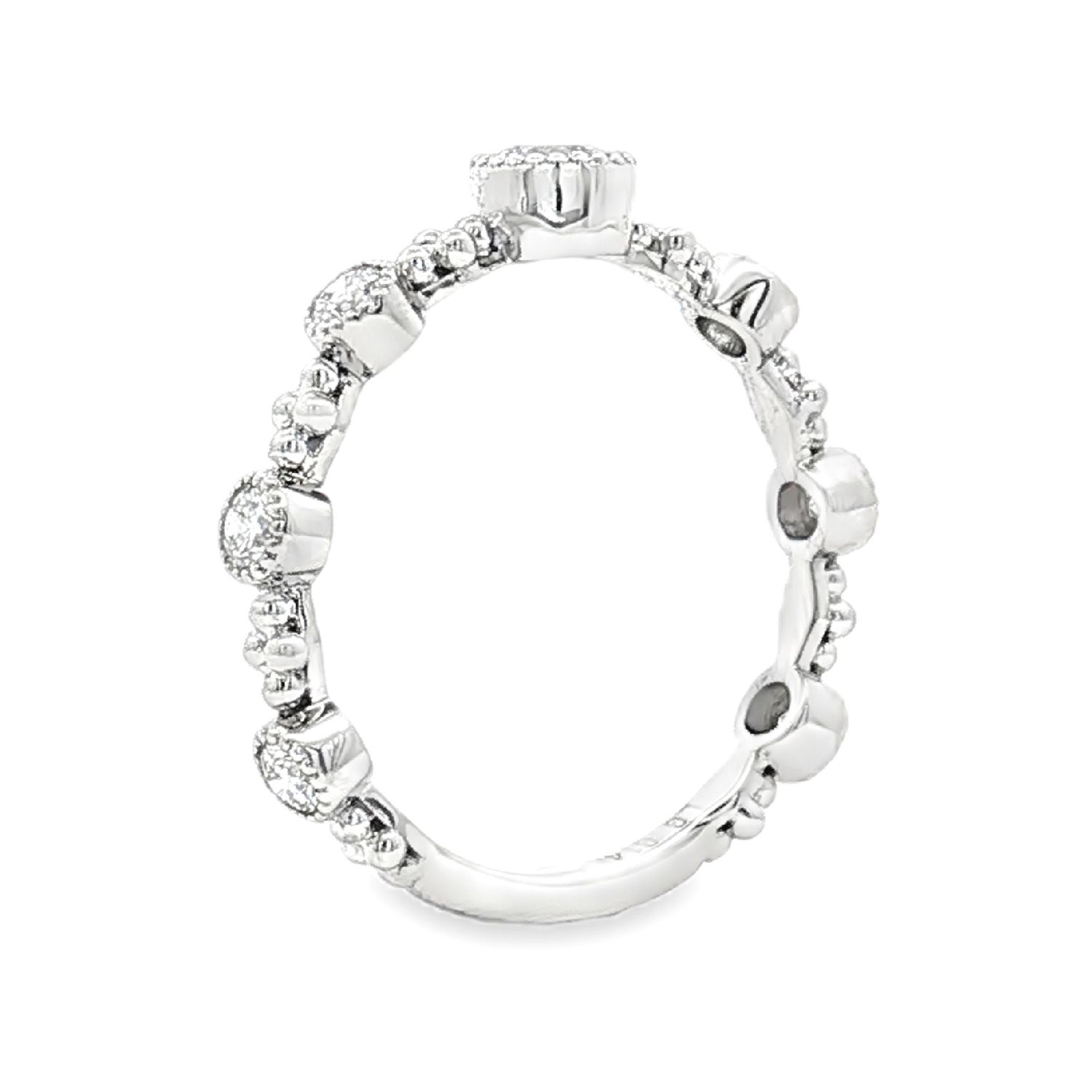 14K White/Yellow Gold Lab Grown Round Diamond Ring MZ1087, Colour: 14KW-1.91g-0.491ct-LG