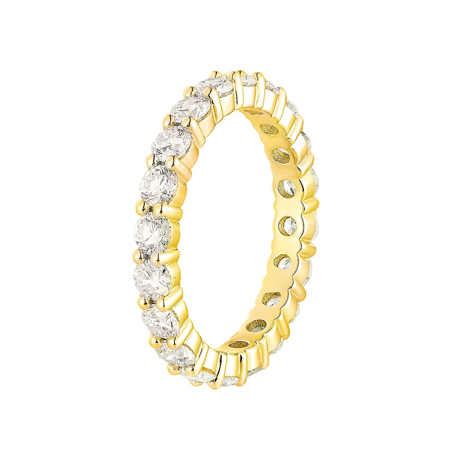 14K White/Yellow Gold Lab Grown Diamond Eternity Band GW017, Colour: 14KY-2.74g-2.293ct-LG