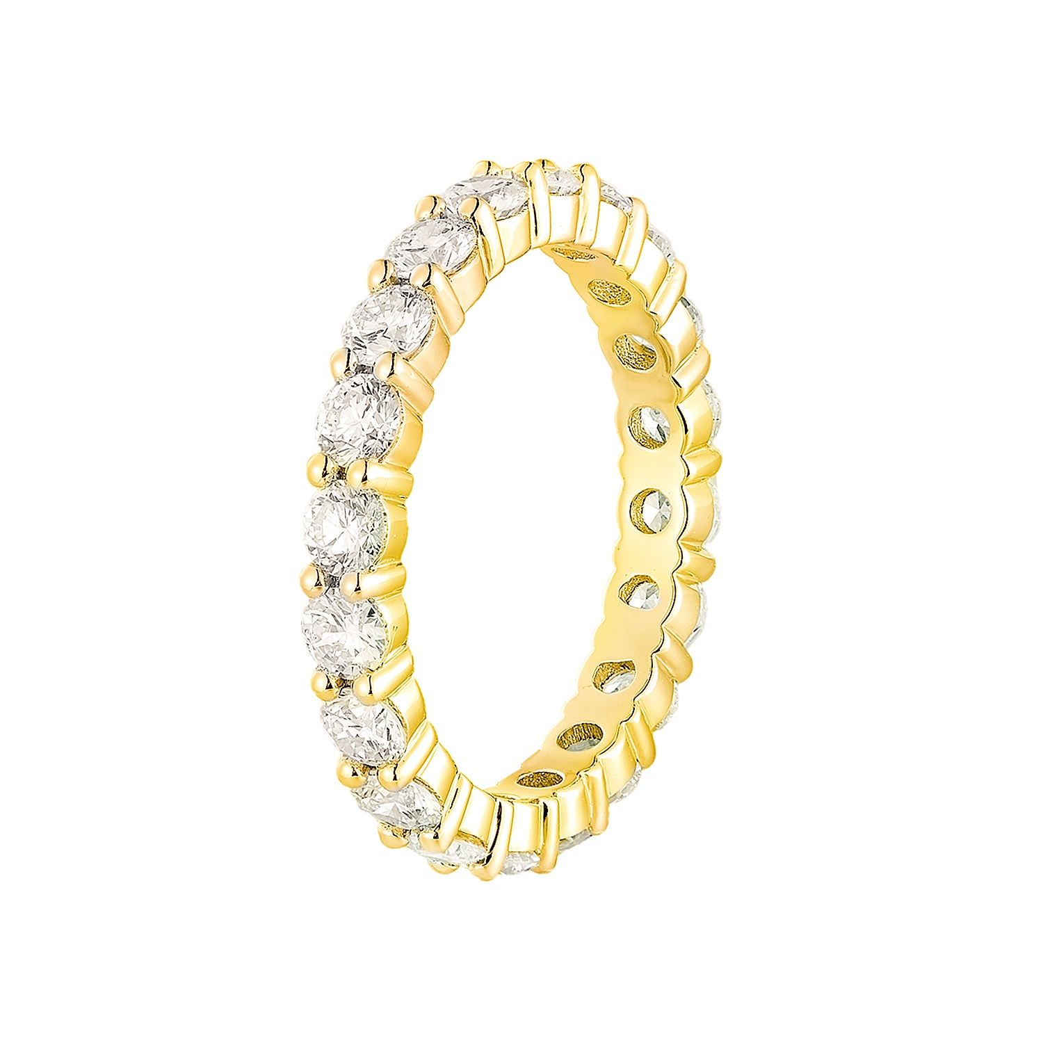 14K White/Yellow Gold Lab Grown Diamond Eternity Band GW017, Colour: 14KY-2.74g-2.293ct-LG