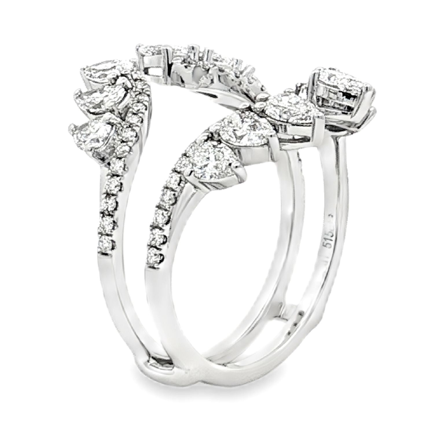 14K White/Yellow Gold Lab Grown Diamond Enhancer Ring MZ8094, Colour: 14KW-4.52g-1.515ct-LG